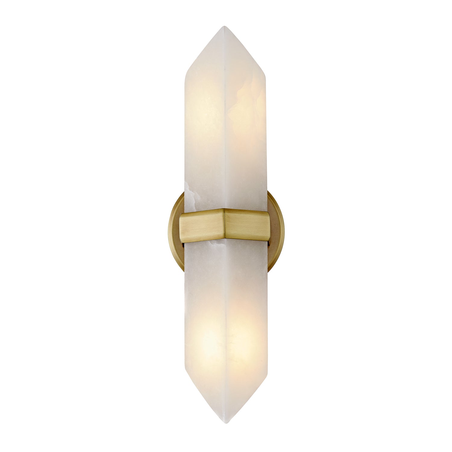 Valencia 15-in Vintage Brass/Alabaster 2 Lights Wall/Vanity