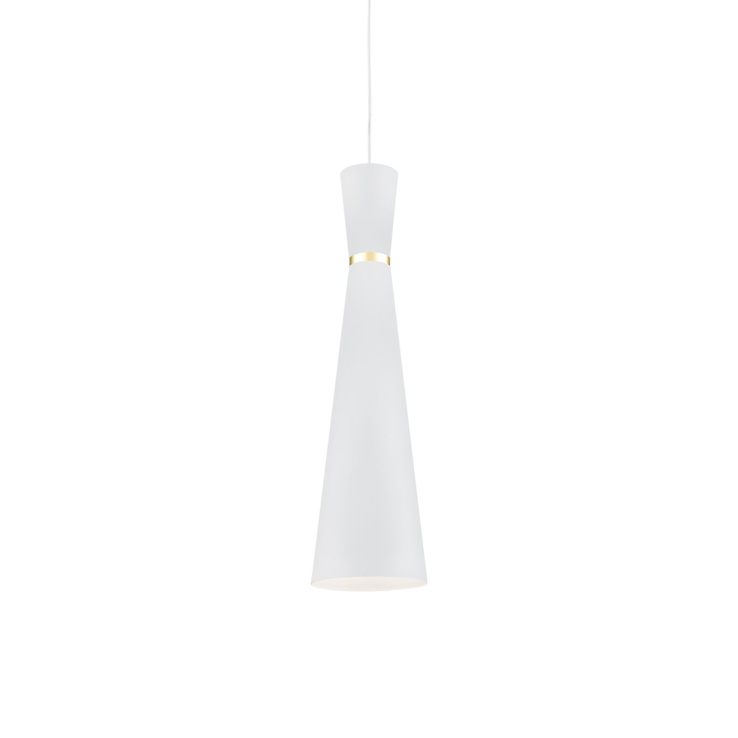 Vanderbilt 6-in White With Gold Detail 1 Light Pendant