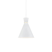 Vanderbilt 10-in White With Gold Detail 1 Light Pendant
