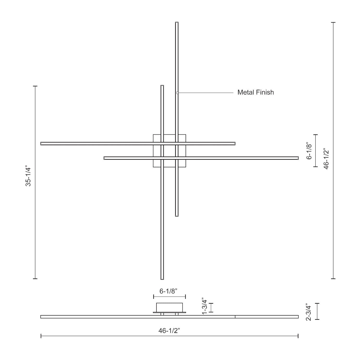 Vega Minor 47-in Black LED Flush Mount