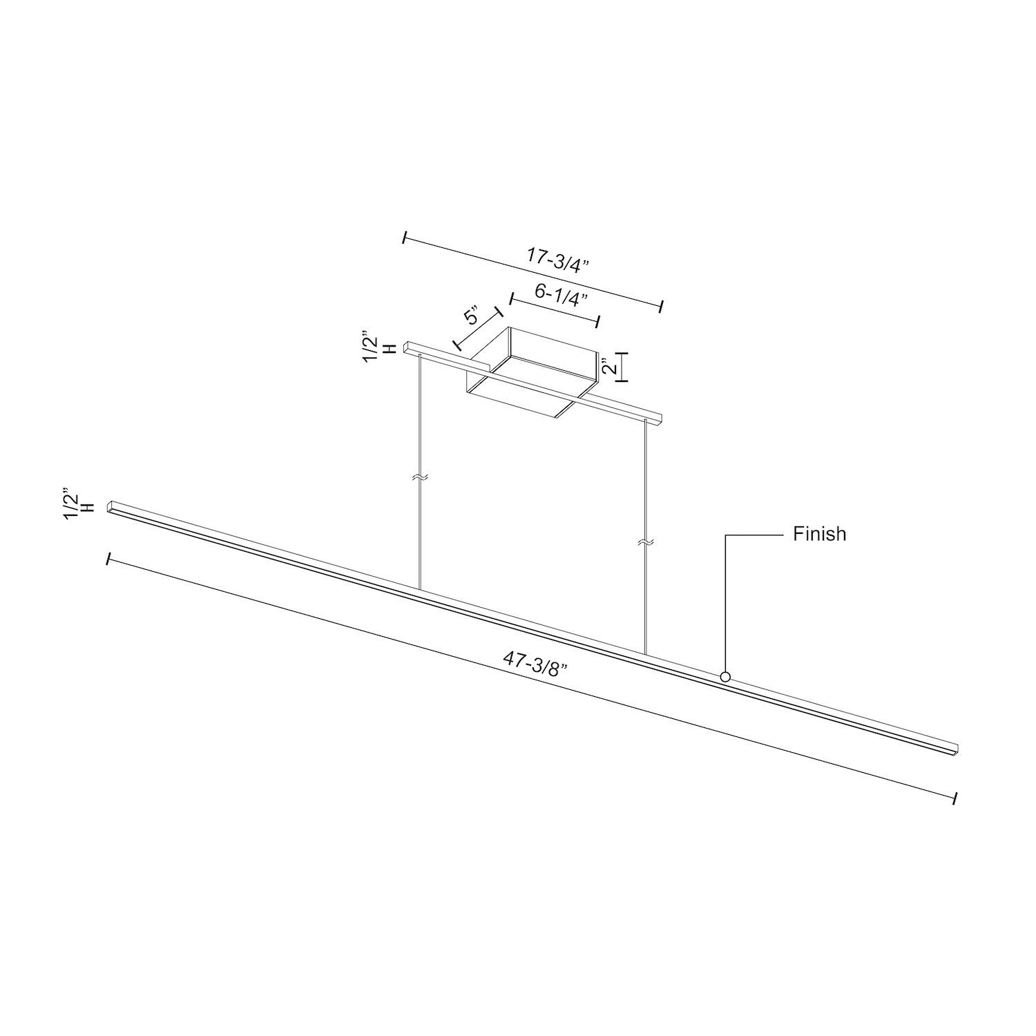 Vega Minor 48-in Black LED Linear Pendant