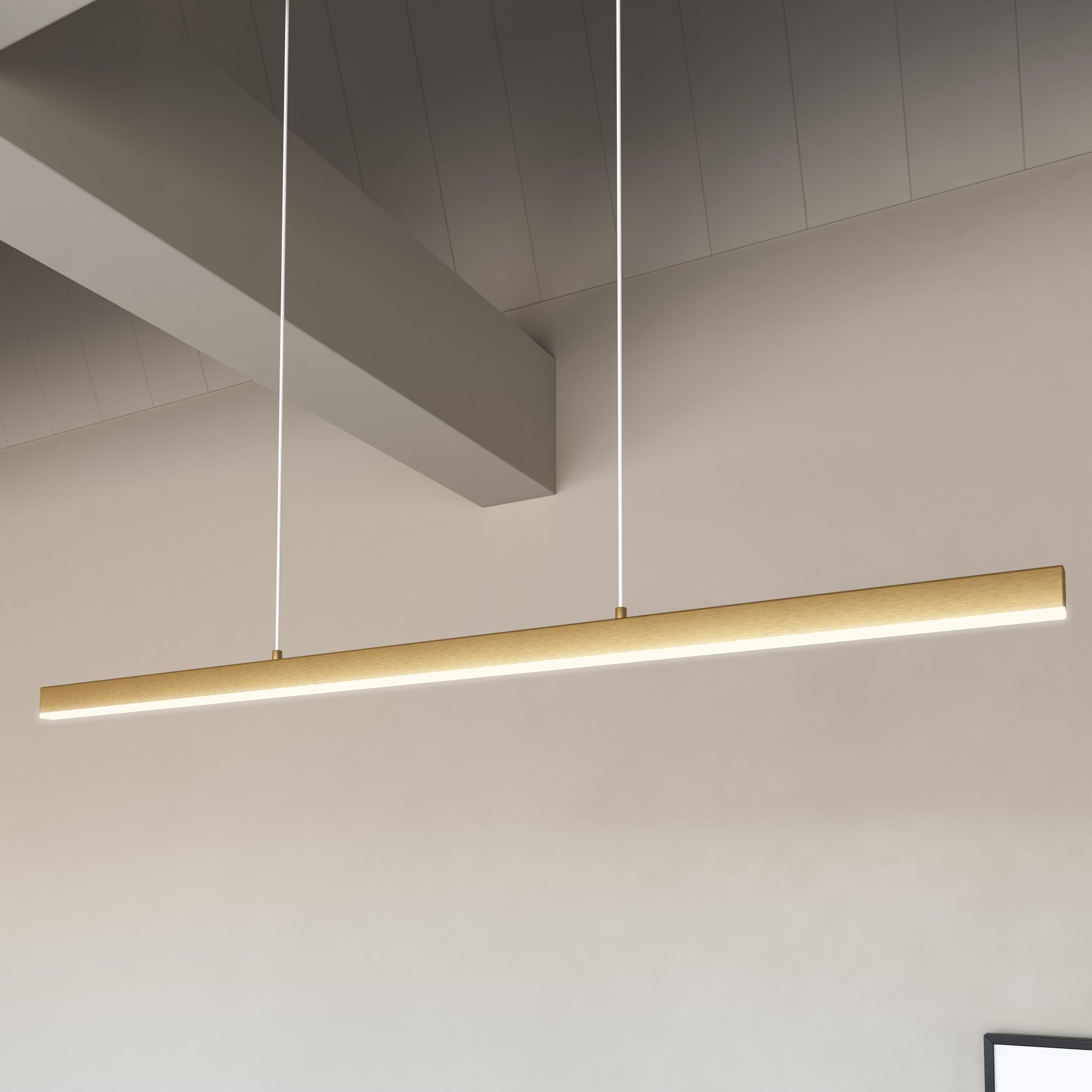 Vega 45-in Brushed Gold LED Linear Pendant