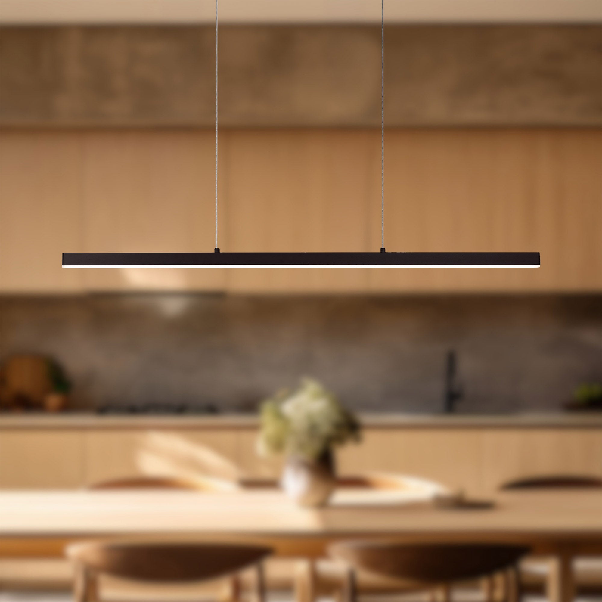 Vega 45-in Black LED Linear Pendant