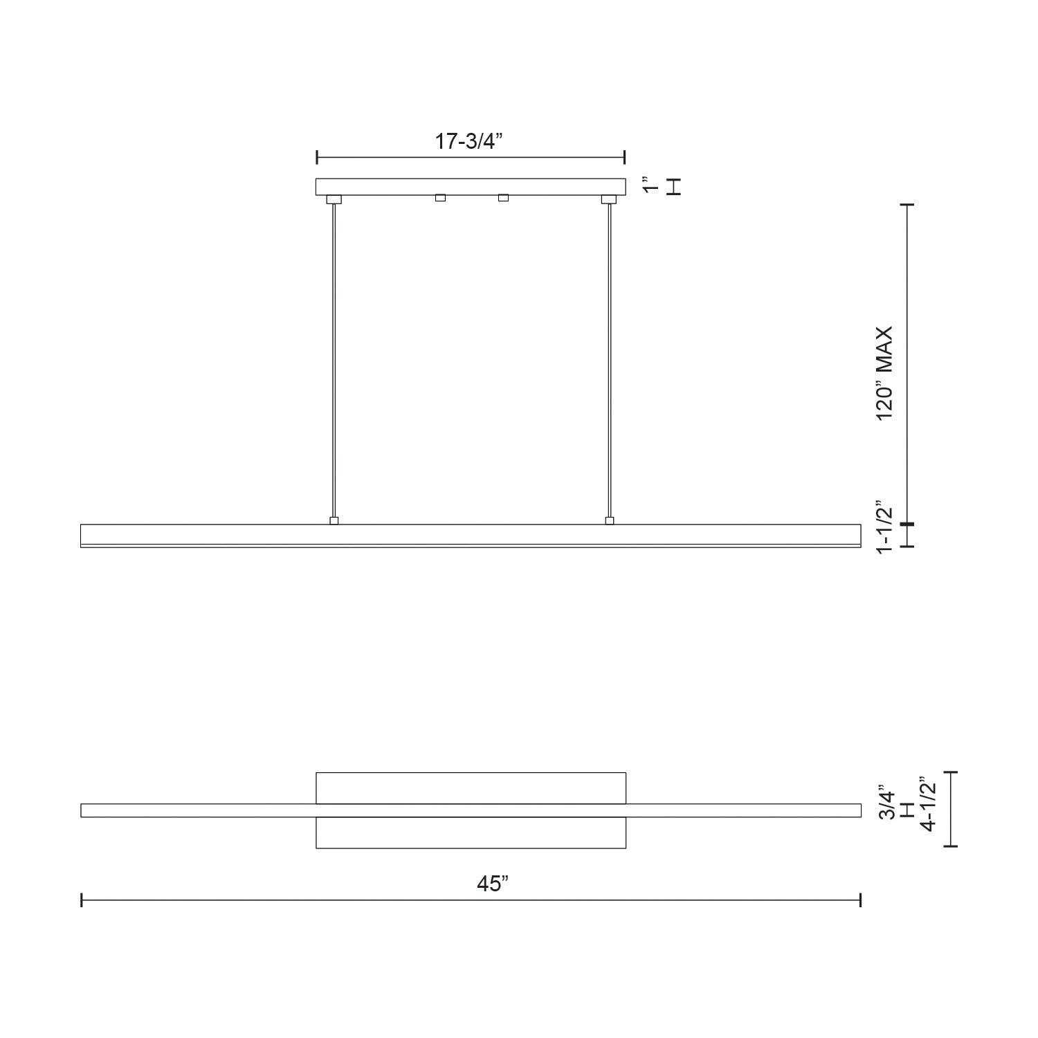 Vega 45-in White LED Linear Pendant