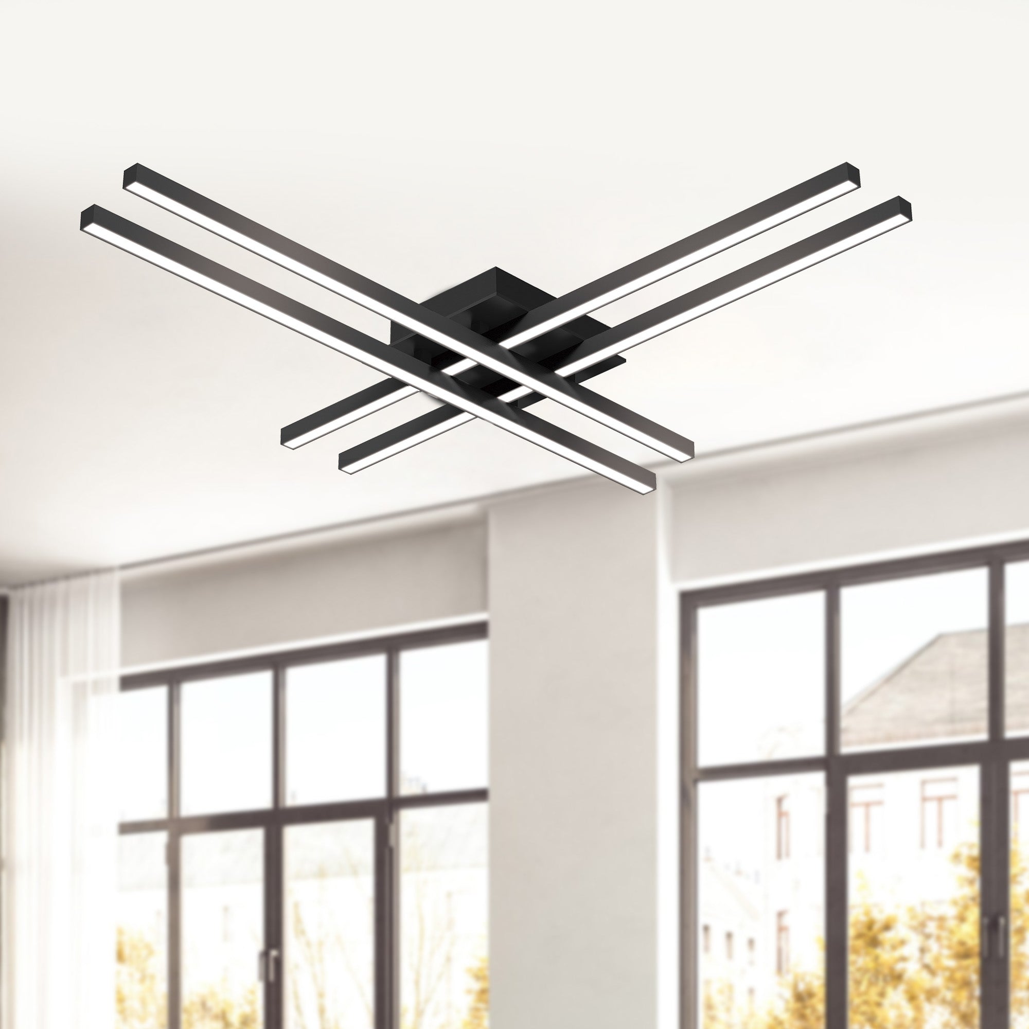 Vega Minor 32-in Black LED Flush Mount