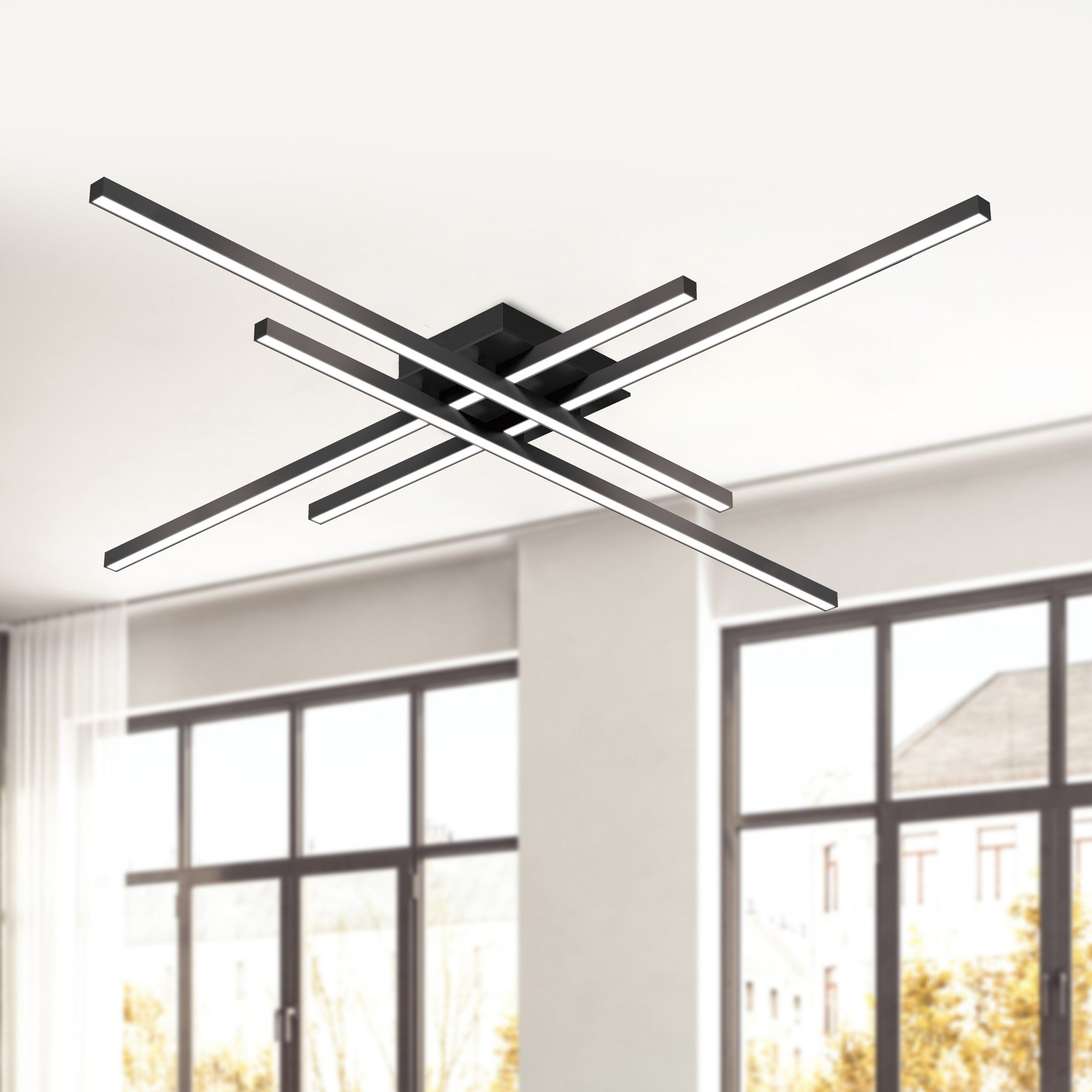 Vega Minor 47-in Black LED Flush Mount