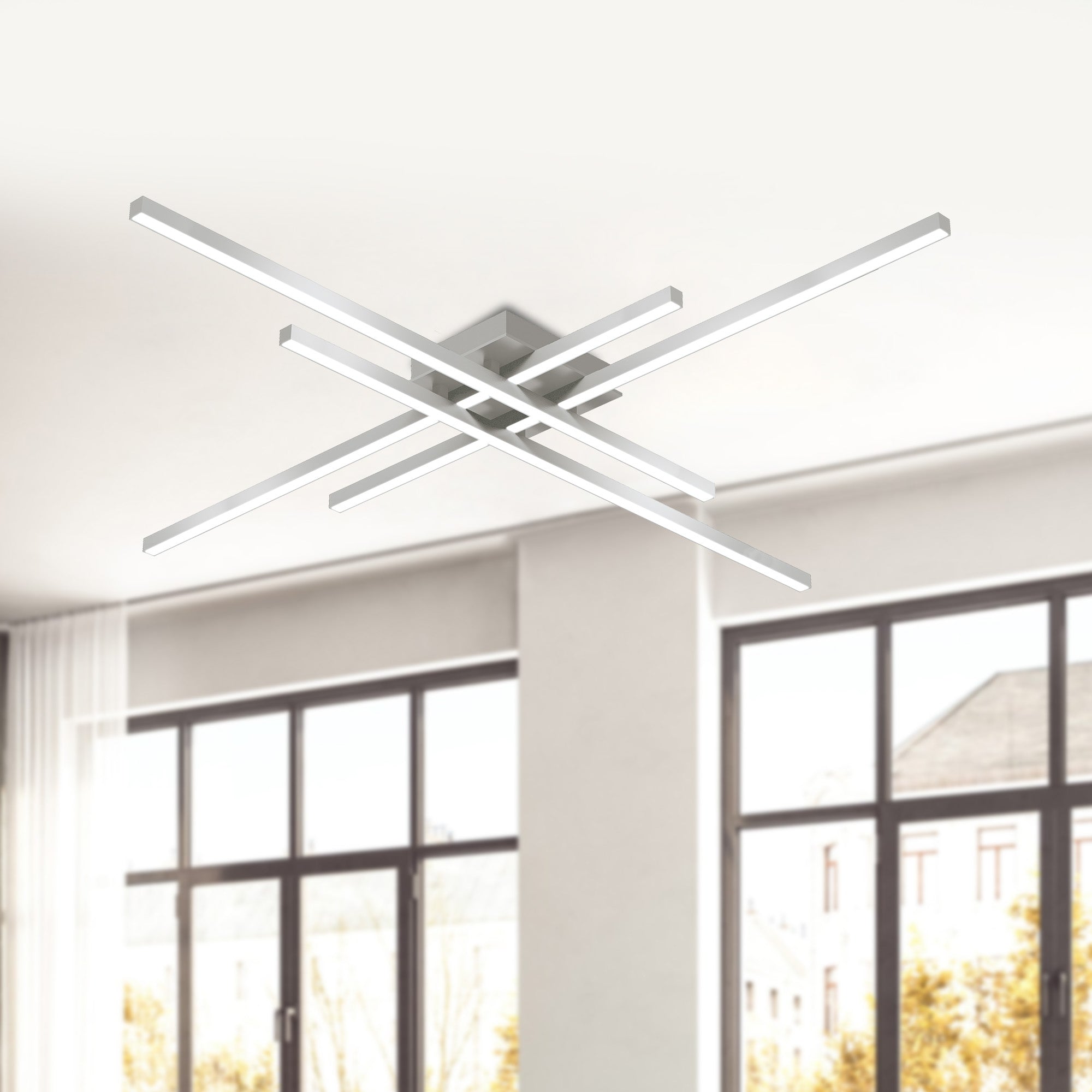 Vega Minor 47-in Brushed Nickel LED Flush Mount