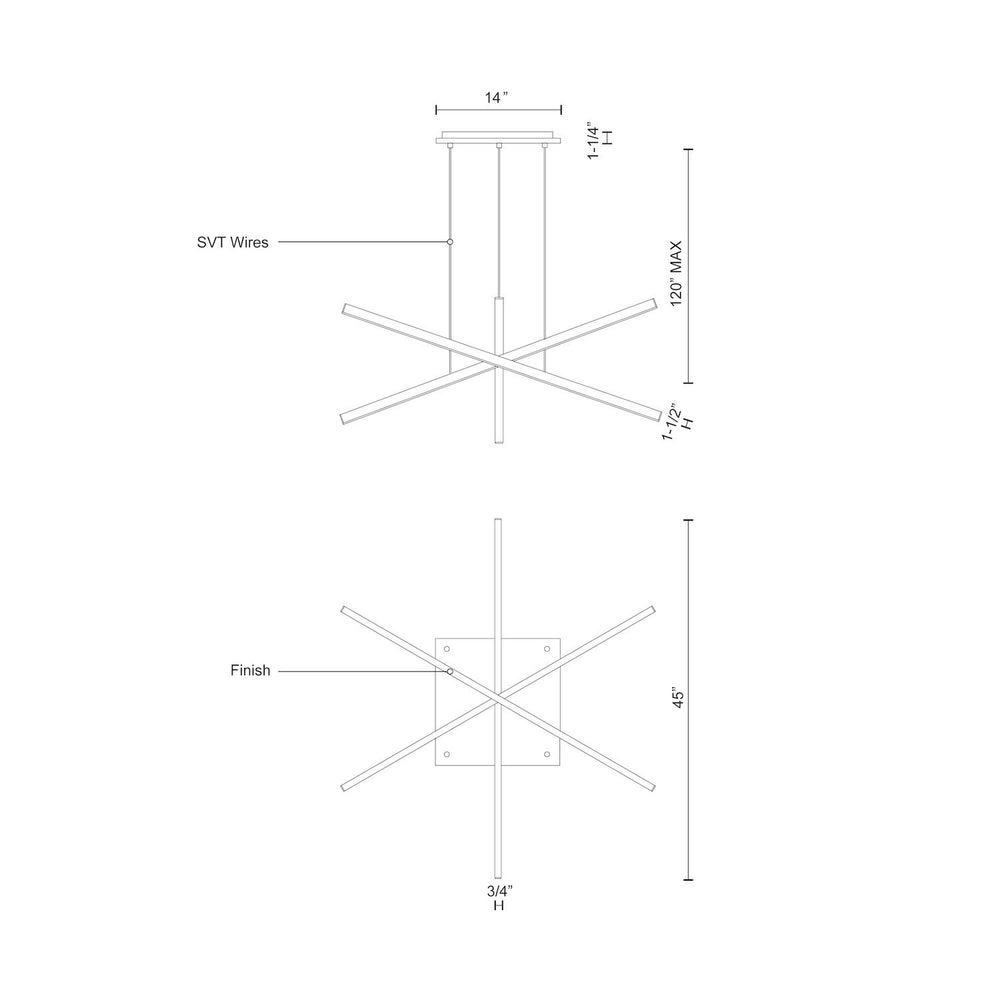 Kuzco Vega MP10303-BG Multi Pendant Light Fixture, UL Damp Rated, Brushed Gold