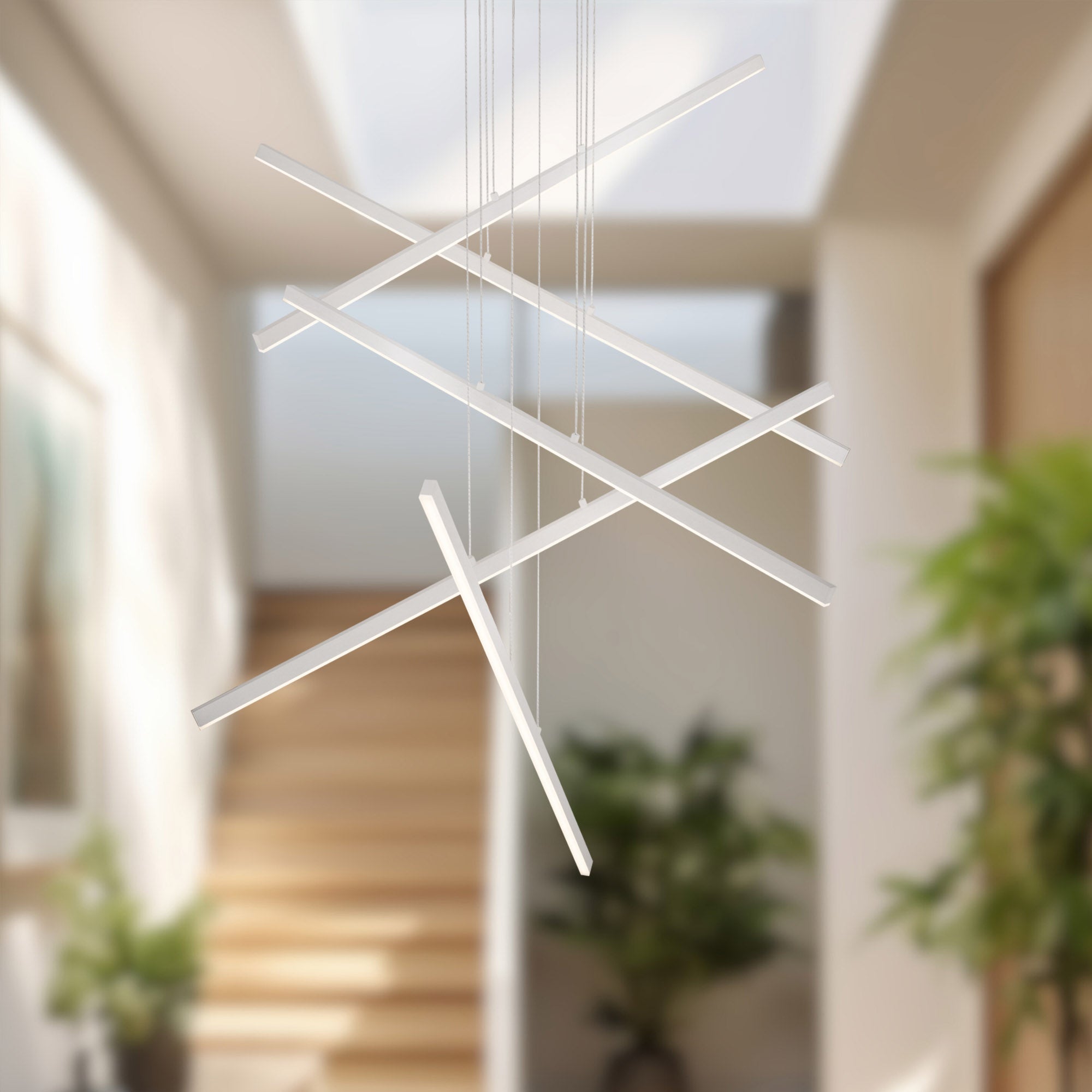 Vega 5 Head Brushed Nickel LED Multi Pendant