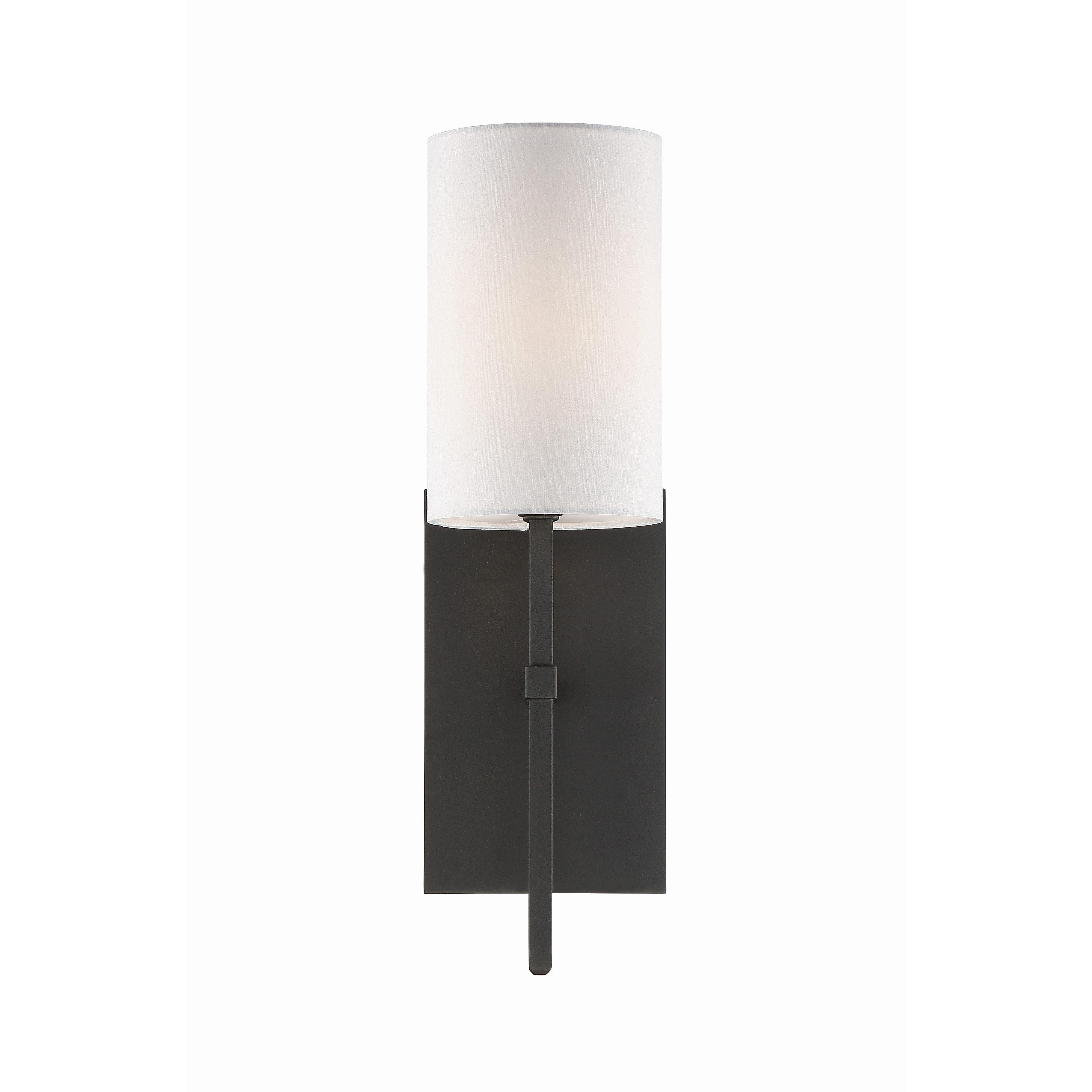 Crystorama Veronica VER-241-BF – 5 Inch – 1 Light – Sconce – Black Forged – Damp Rated