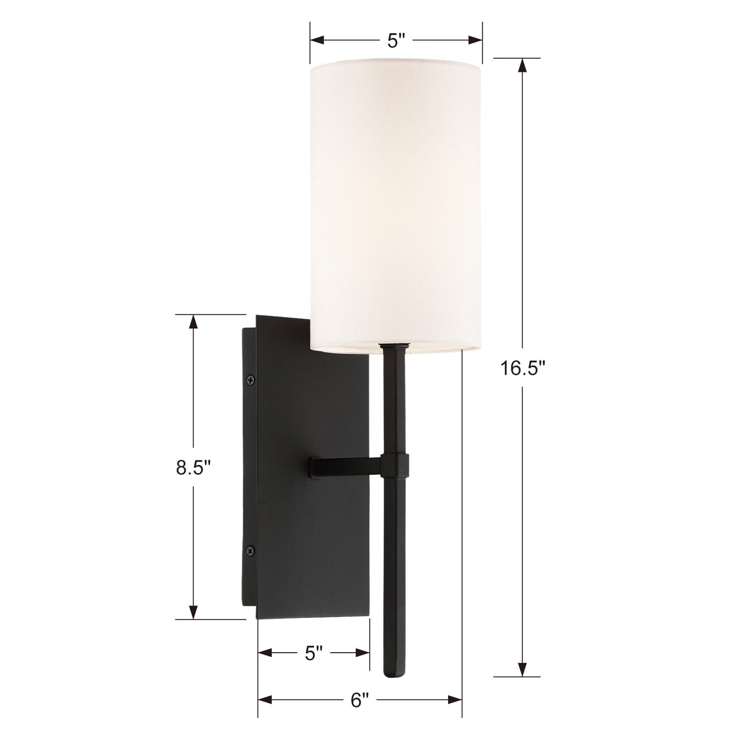 Crystorama Veronica VER-241-BF – 5 Inch – 1 Light – Sconce – Black Forged – Damp Rated