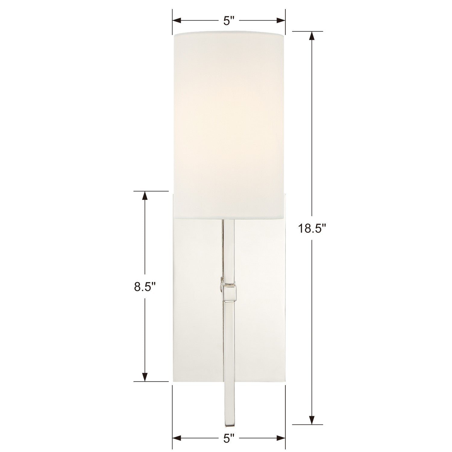 Crystorama Veronica VER-241-PN – 5 Inch – 1 Light – Sconce – Polished Nickel – Damp Rated