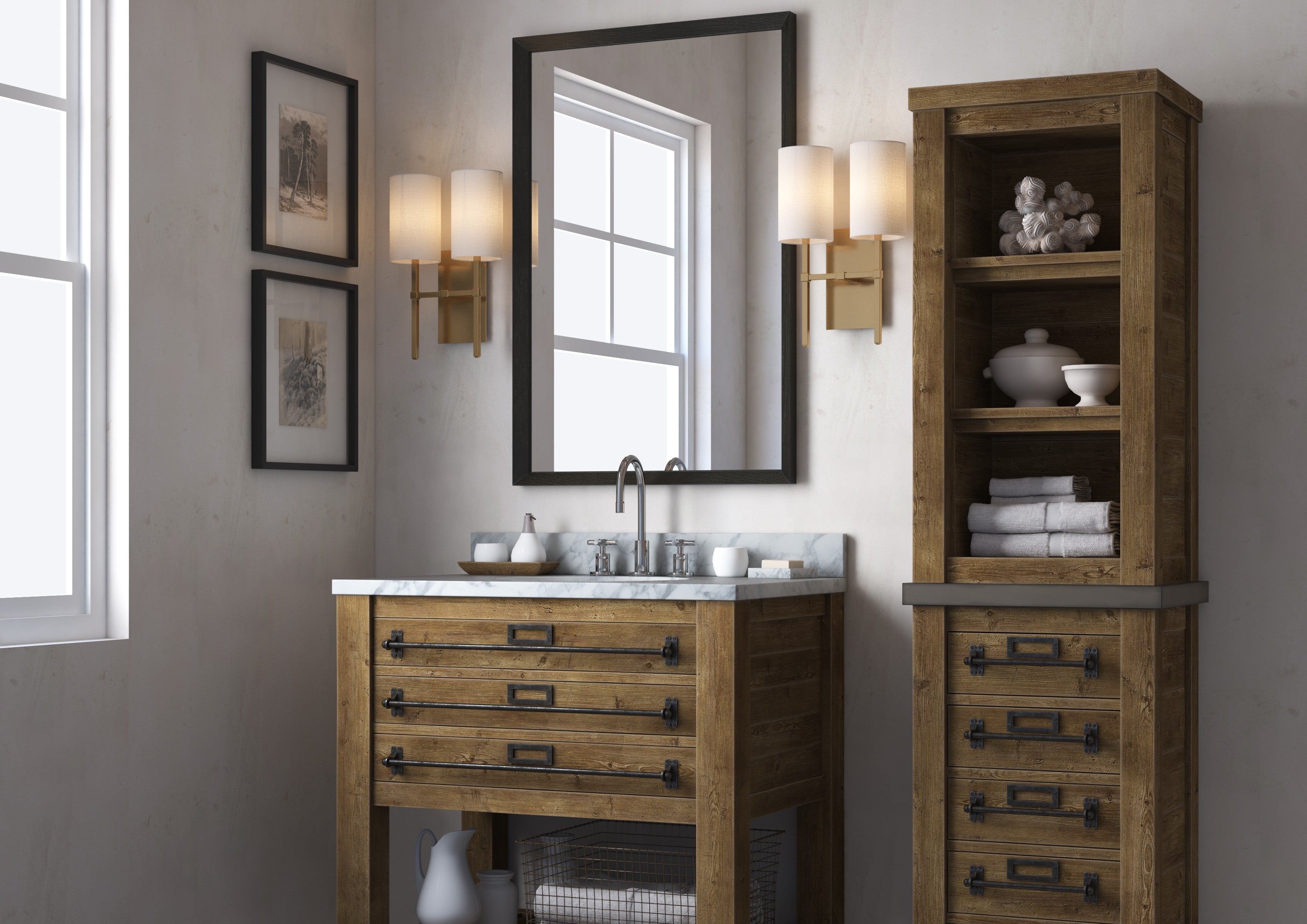 Crystorama Veronica VER-242-AG – 11 Inch – 2 Light – Sconce – Aged Brass – Damp Rated