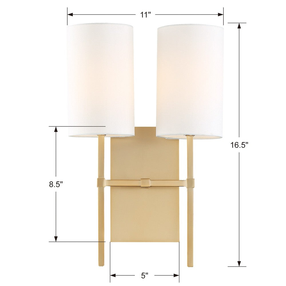 Crystorama VERONICA VER-242-AG Sconce Modern - Aged Brass