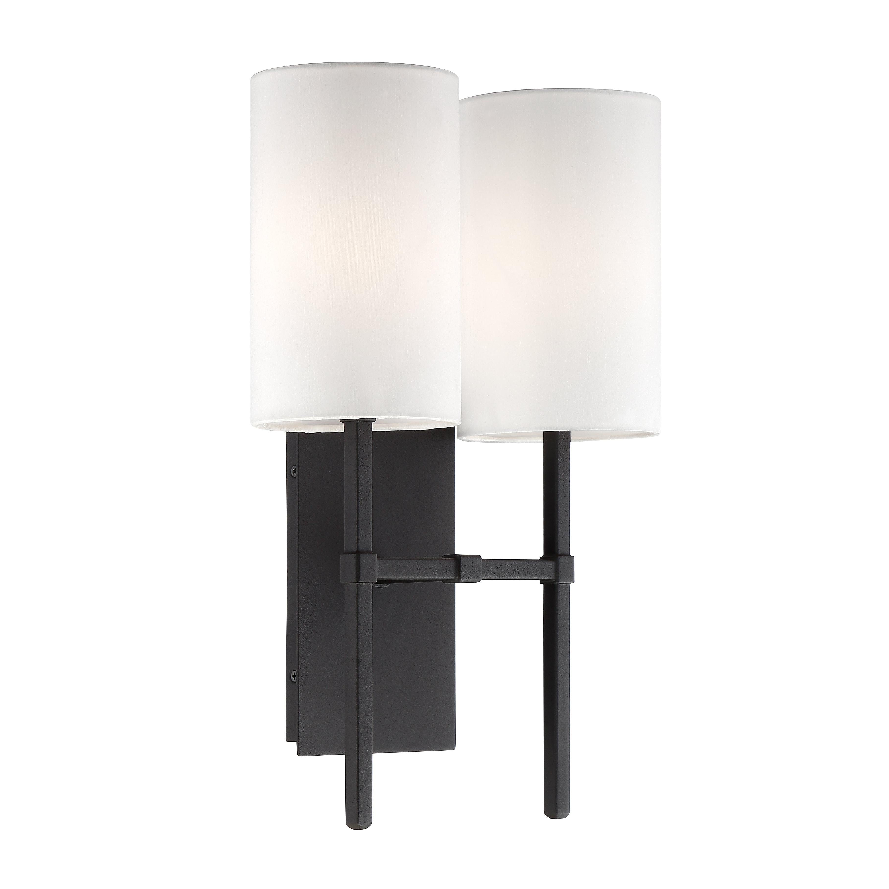 Crystorama Veronica VER-242-BF – 11 Inch – 2 Light – Sconce – Black Forged – Damp Rated