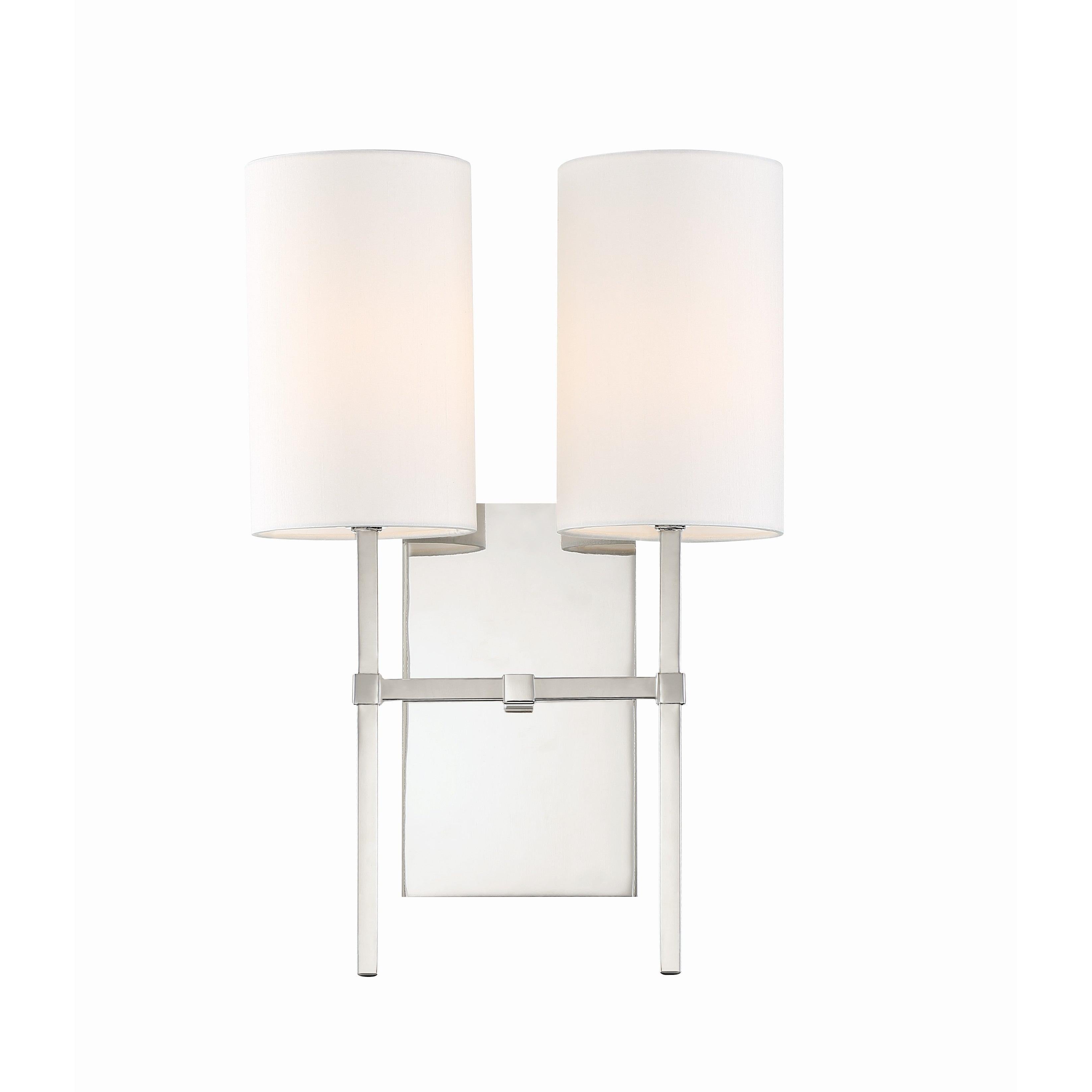 Crystorama Veronica VER-242-PN – 11 Inch – 2 Light – Sconce – Polished Nickel – Damp Rated