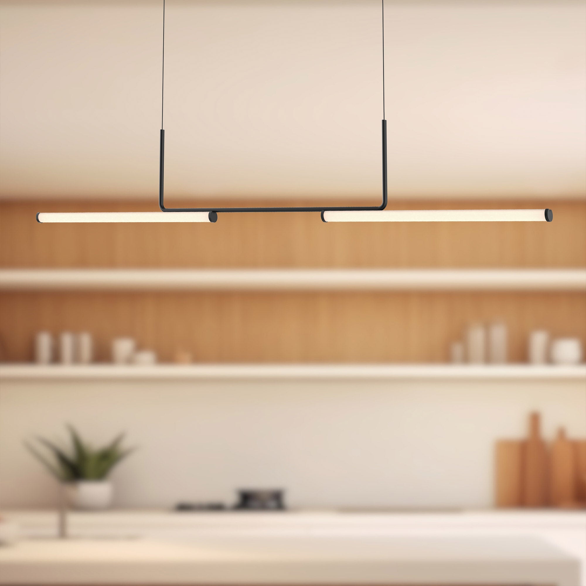Vesper 73-in Black LED Linear Pendant