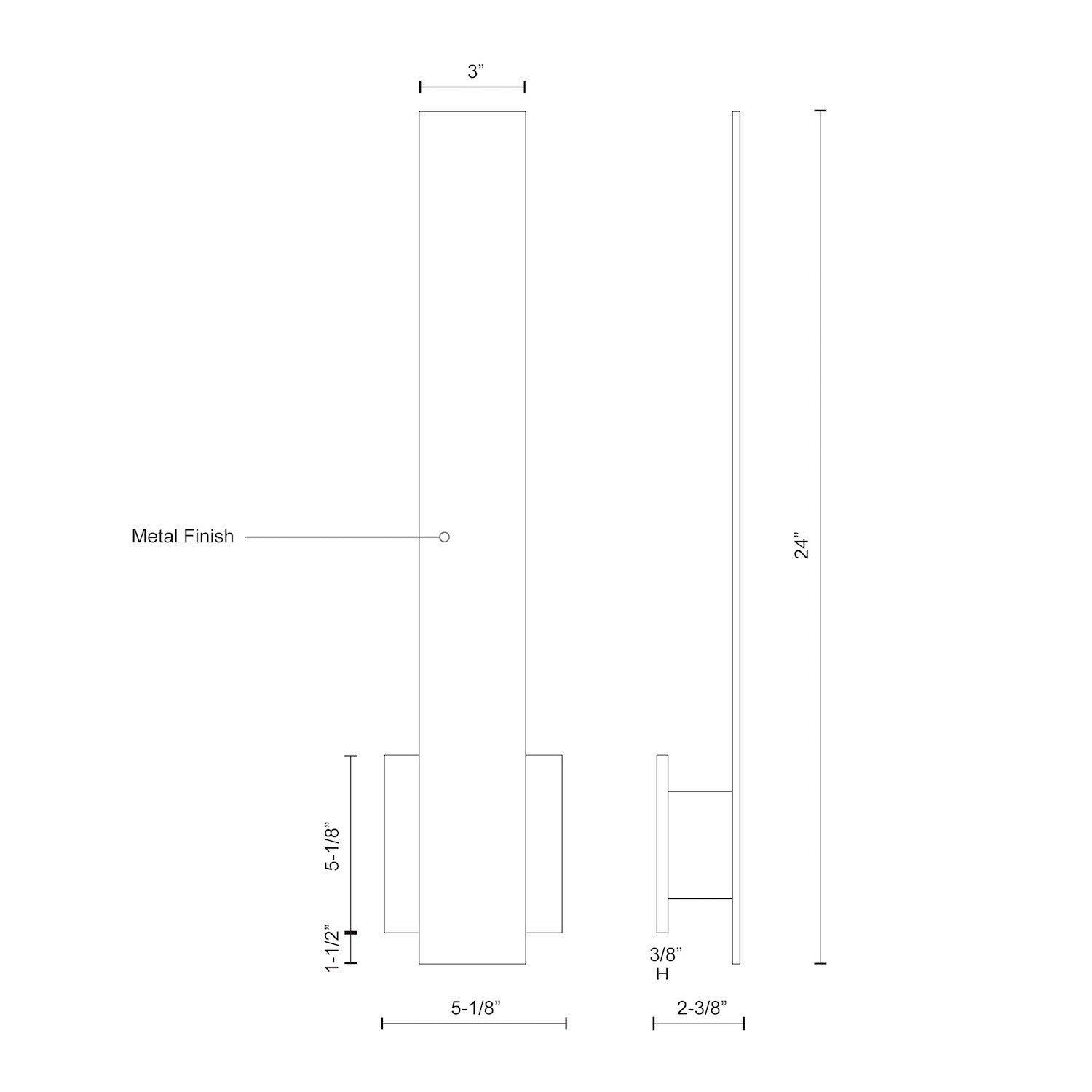 Vesta 24-in Black LED All terior Wall