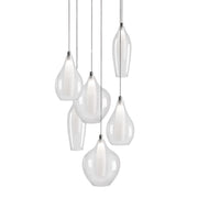 Victoria 6 Head Chrome LED Multi Pendant