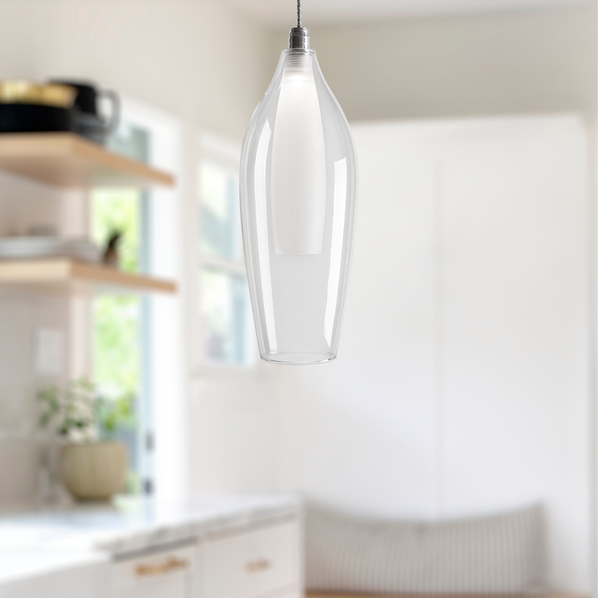 Victoria 4-in Chrome LED Pendant