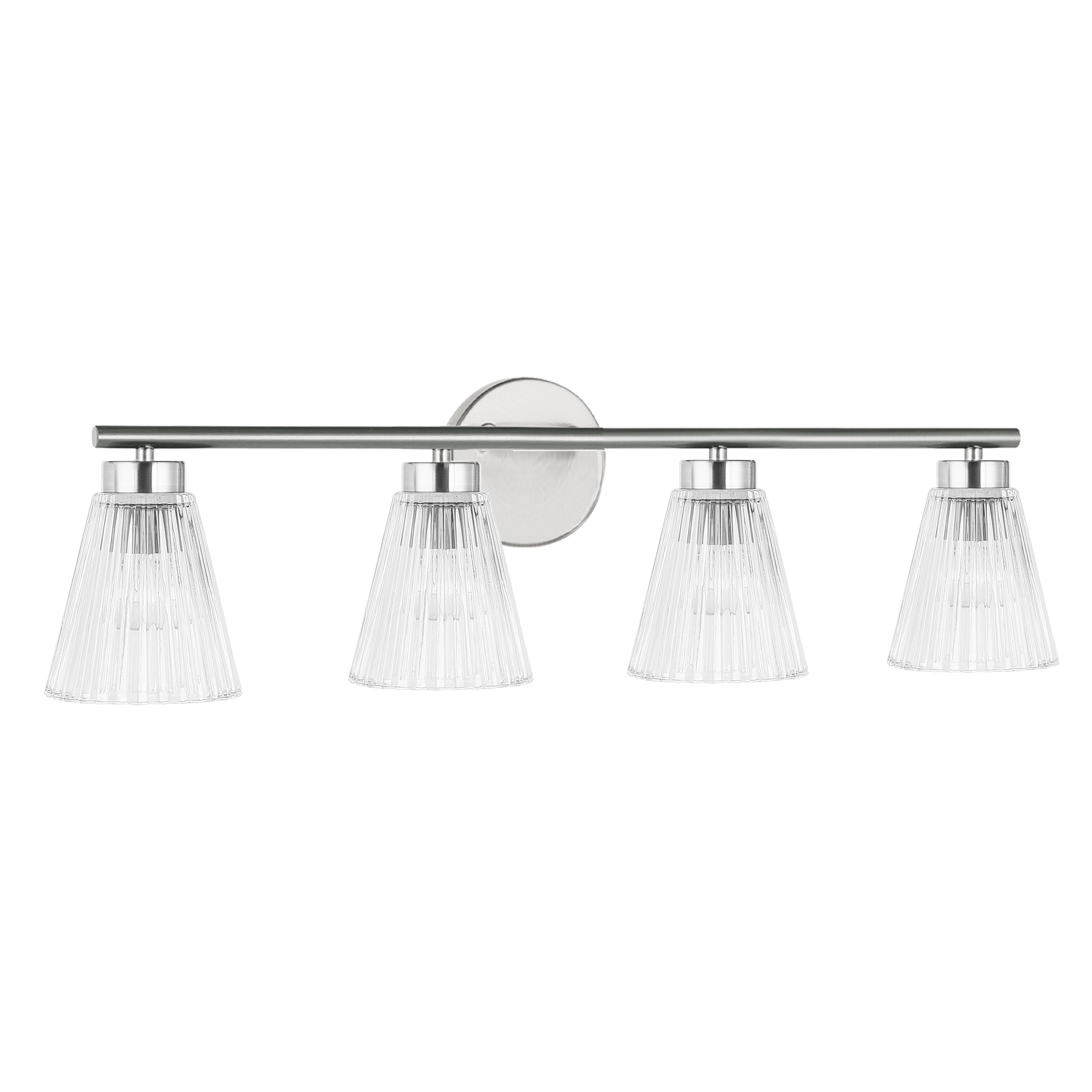 Dainolite VIE-304W-PC 4 Light Incandescent Vanity Polished Chrome with Clear Ribbed Glass