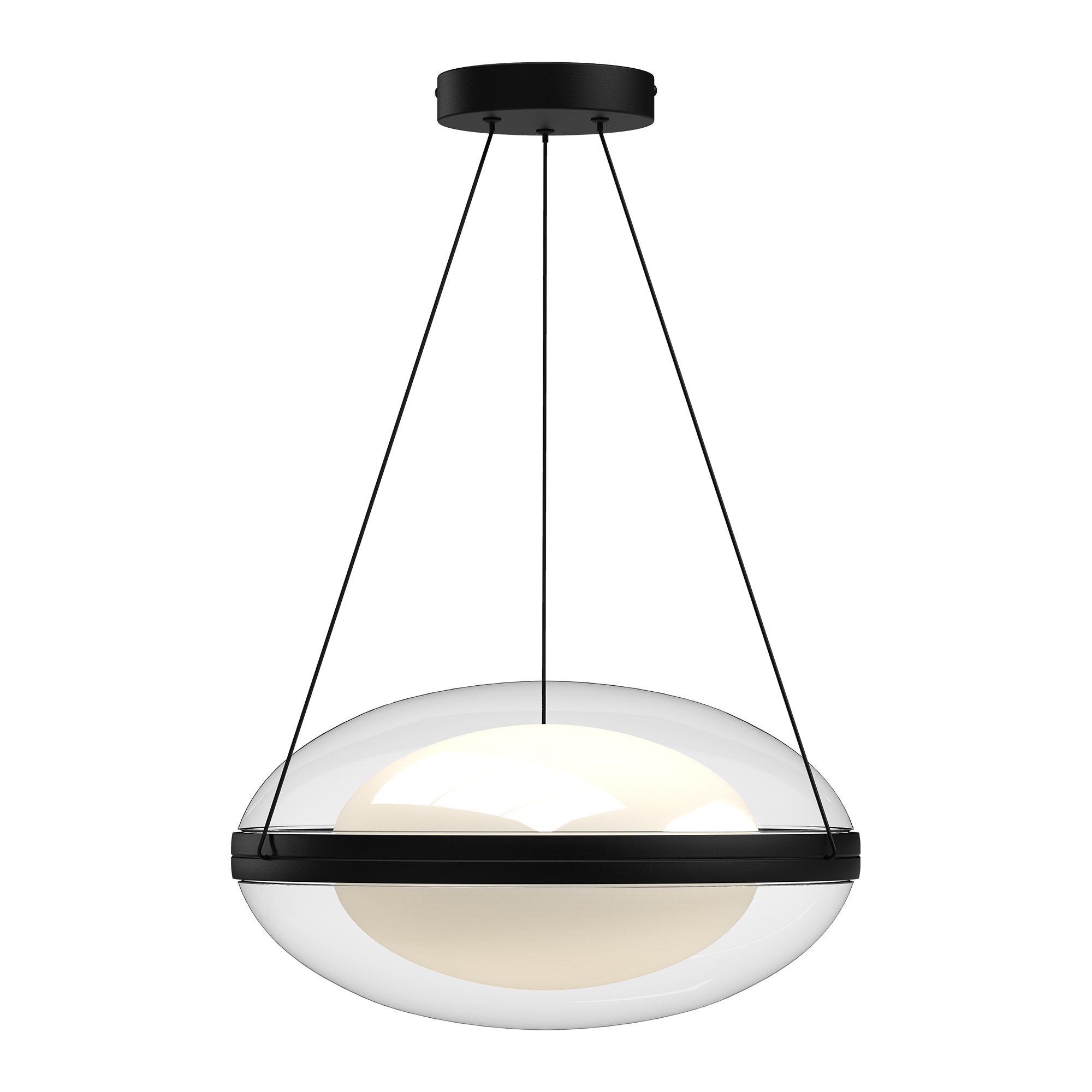 Virgo 16-in Black/Opal Glass LED Pendant