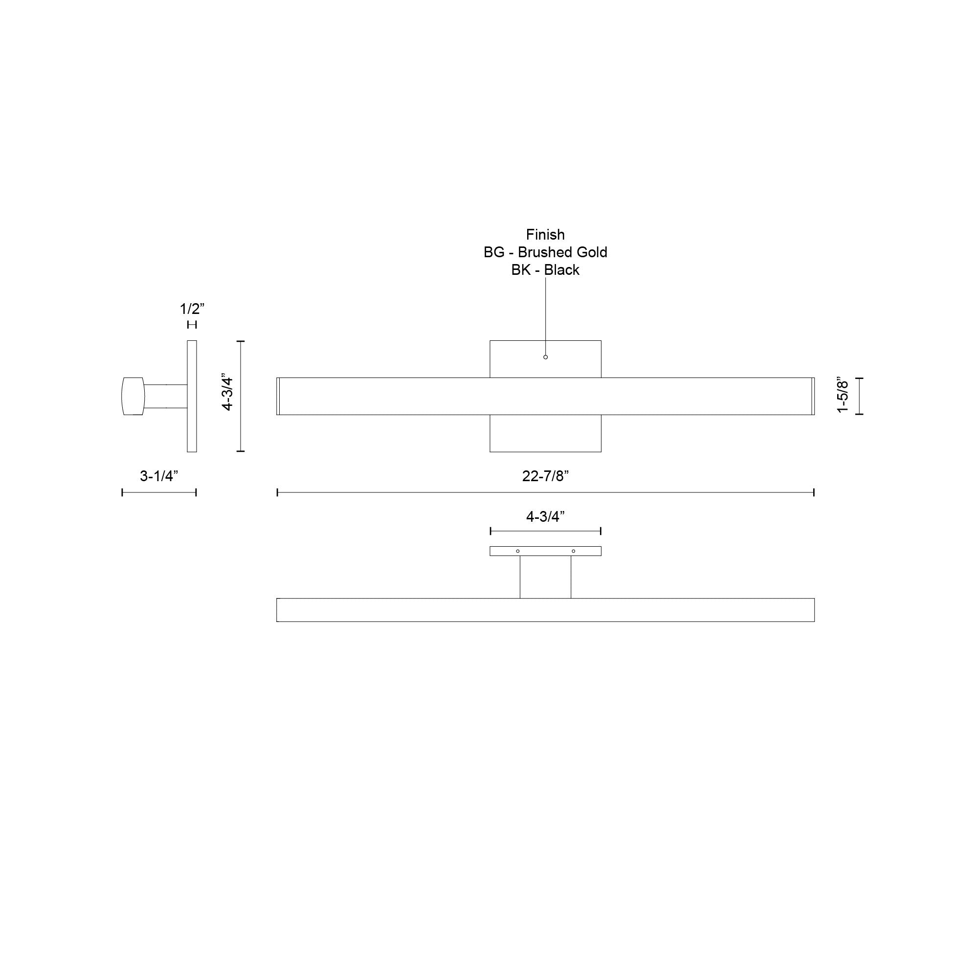 Vera 23-in Black LED Vanity