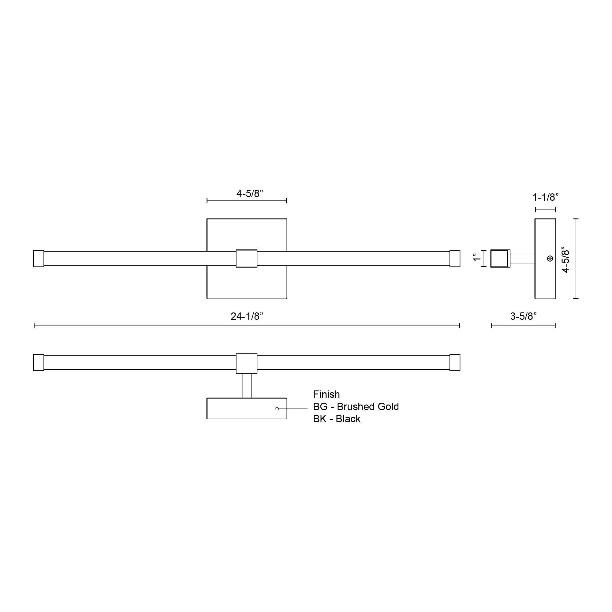 Blade 24-in Black LED Vanity