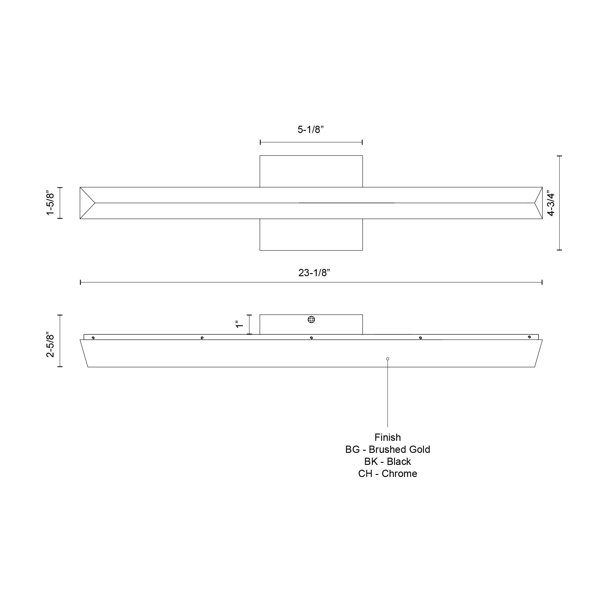 Saphir 23-in Black LED Vanity