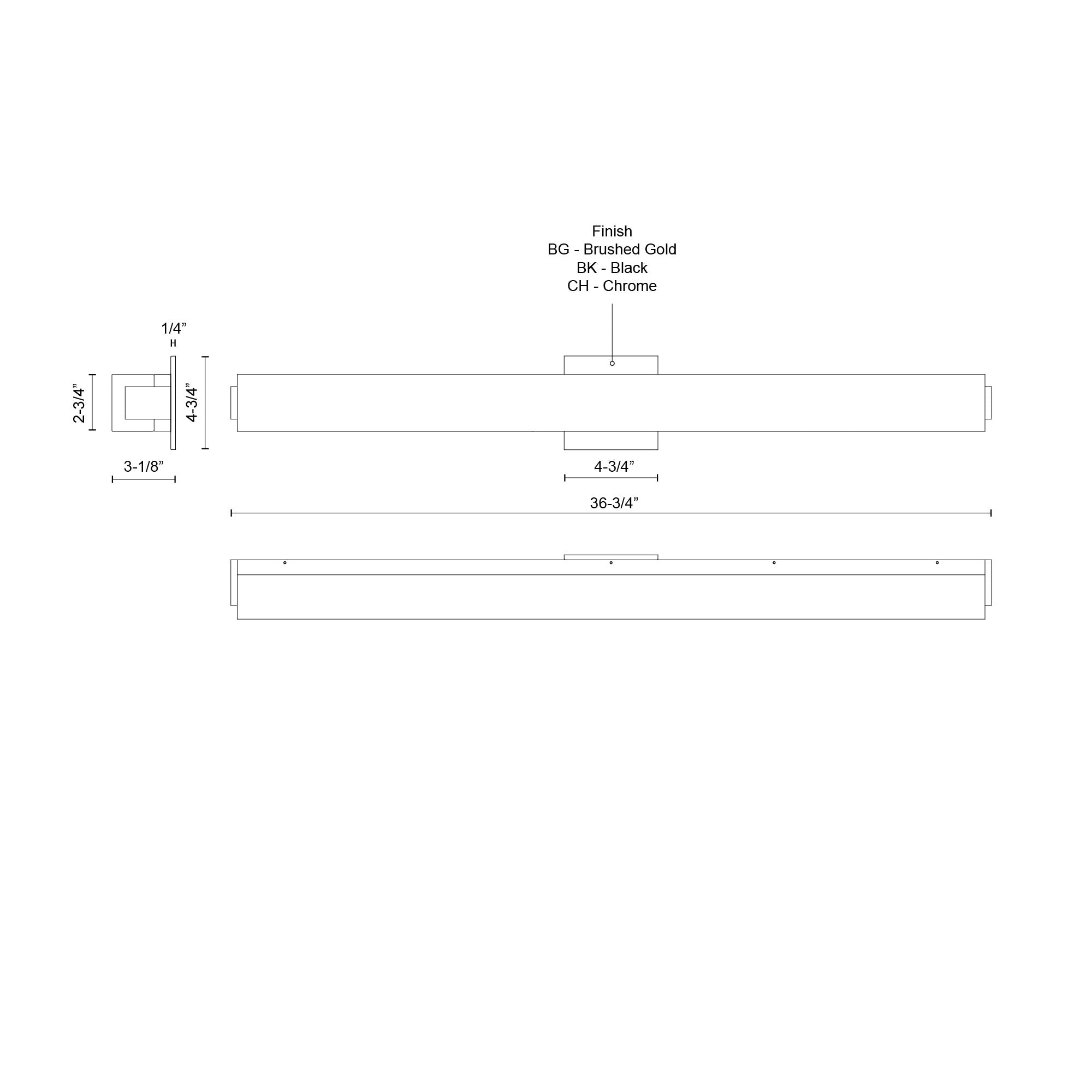 Latitude 37-in Black LED Vanity