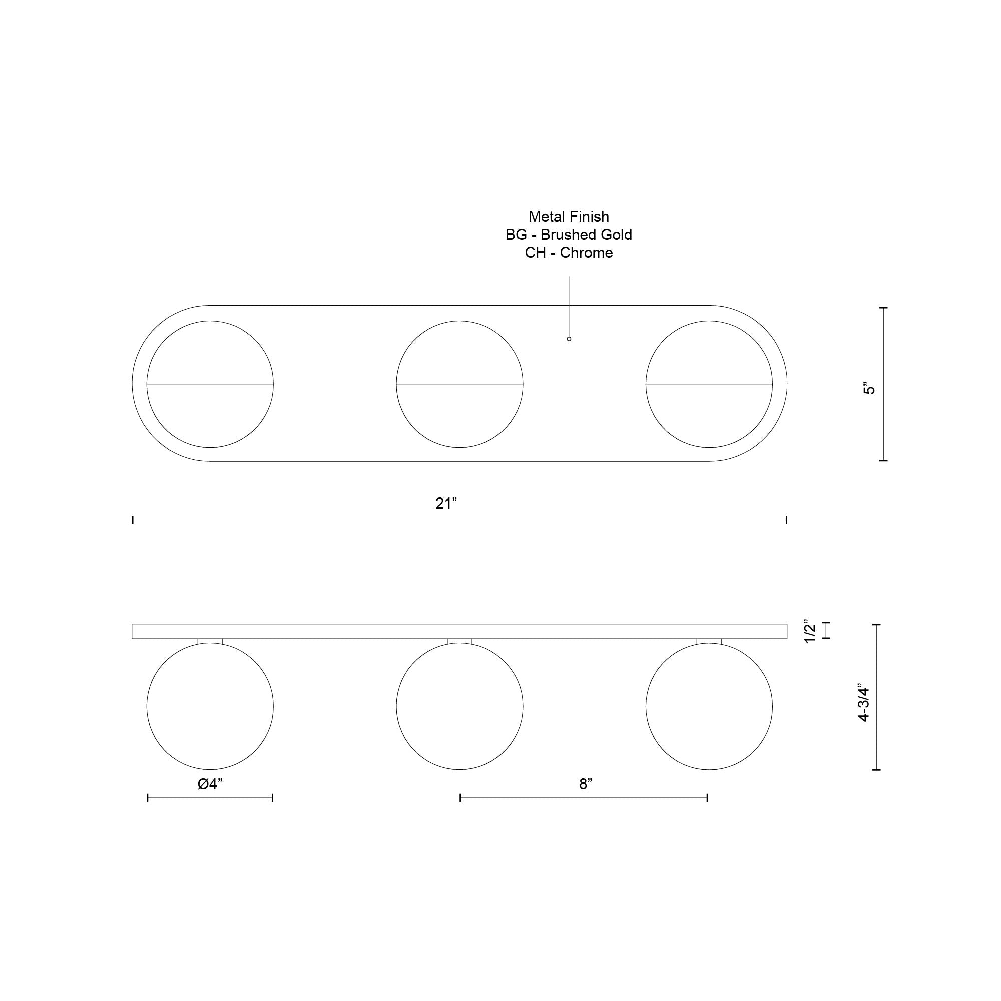 Pluto 21-in Brushed Gold LED Vanity (2700K)