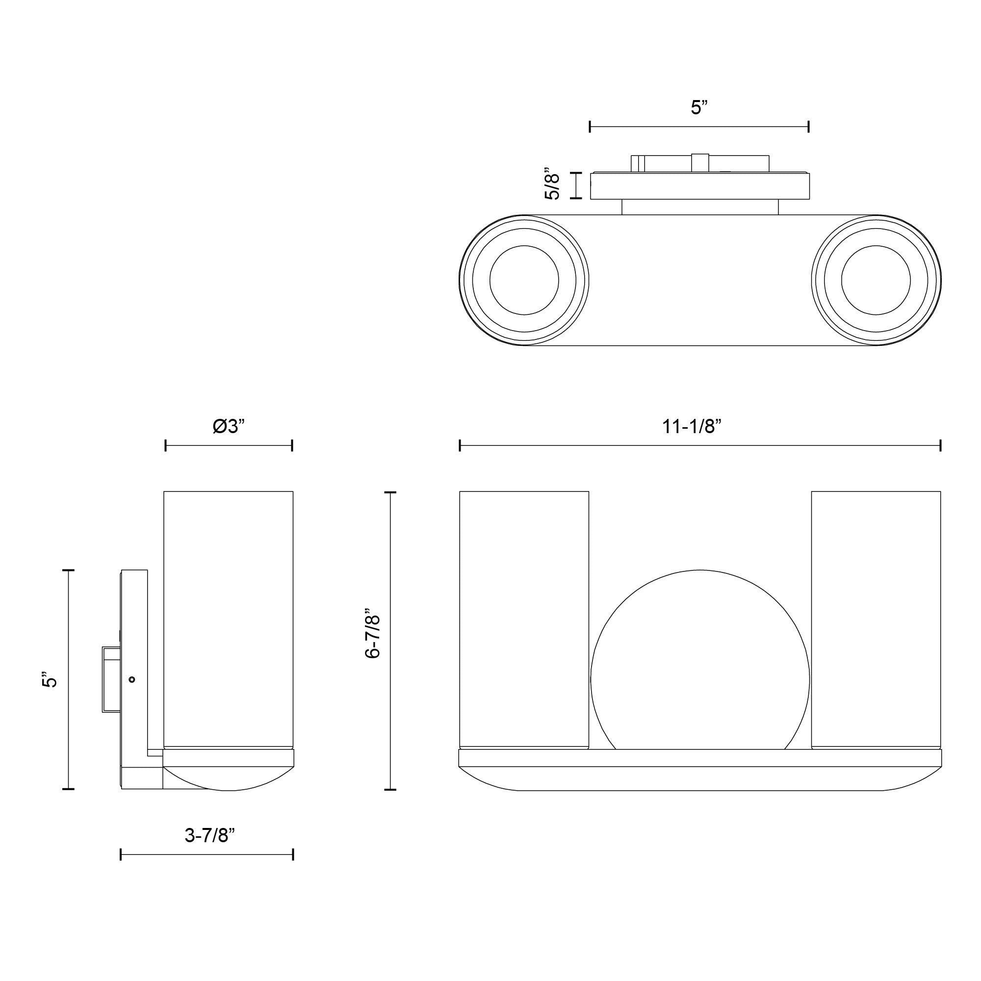 Birch 11-in Brushed Gold/Clear LED Vanity