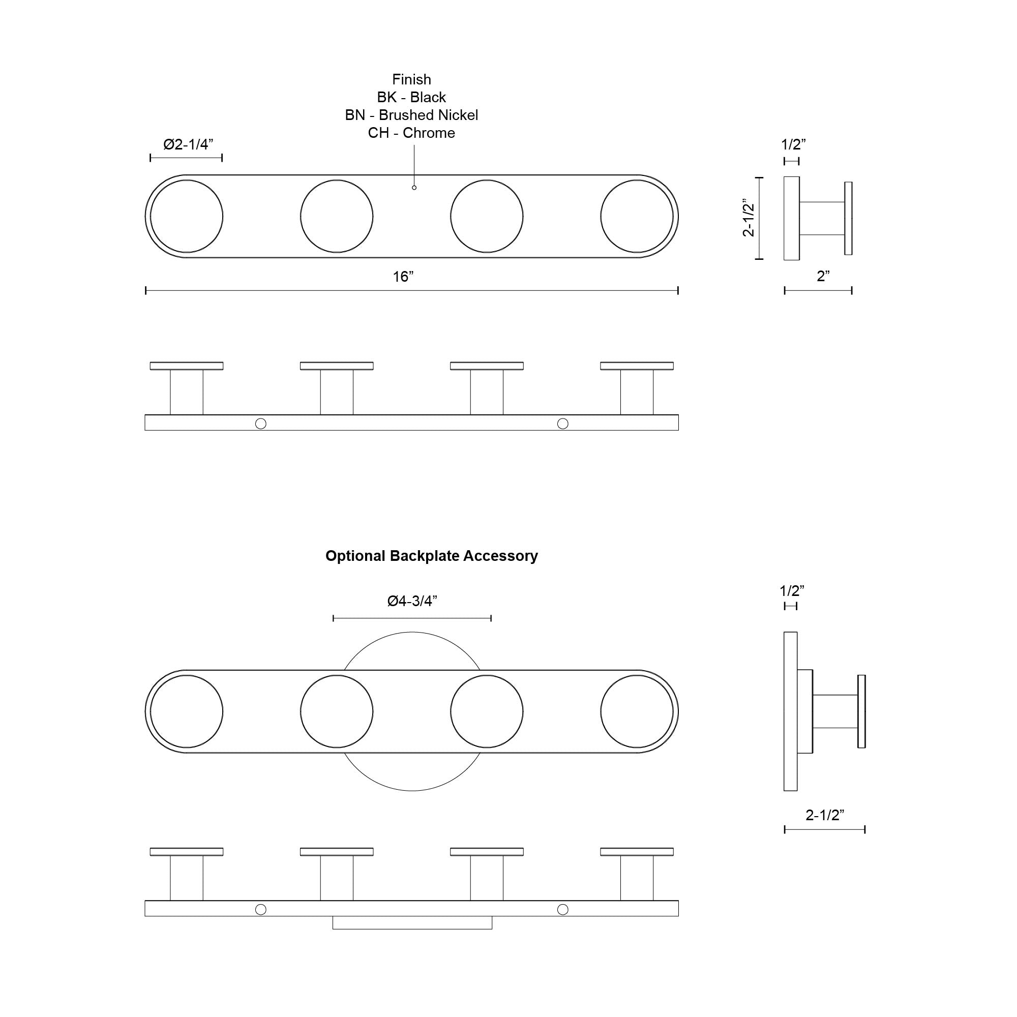 Edna 16-in Black LED Vanity