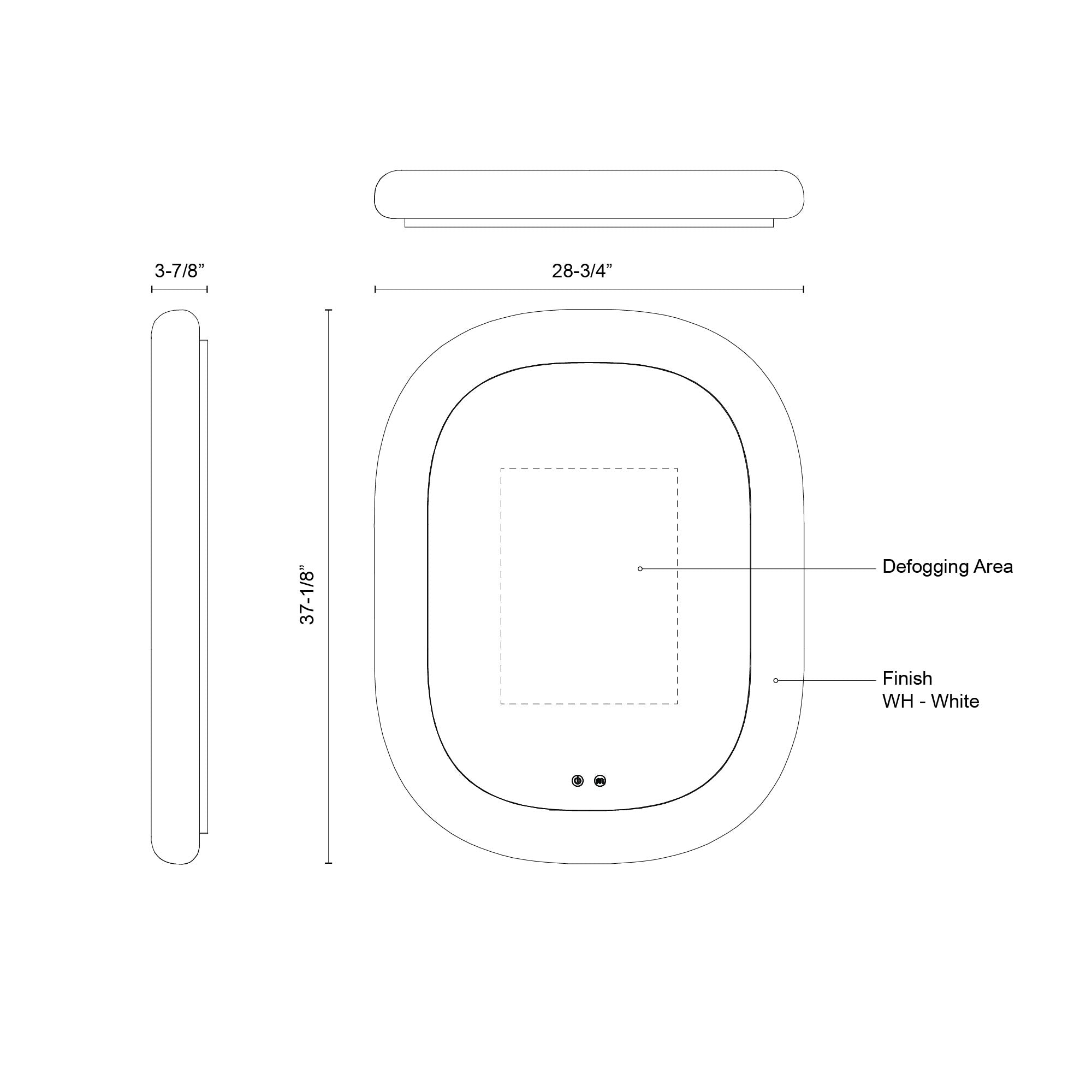 Float 37-in White LED Vanity Mirror