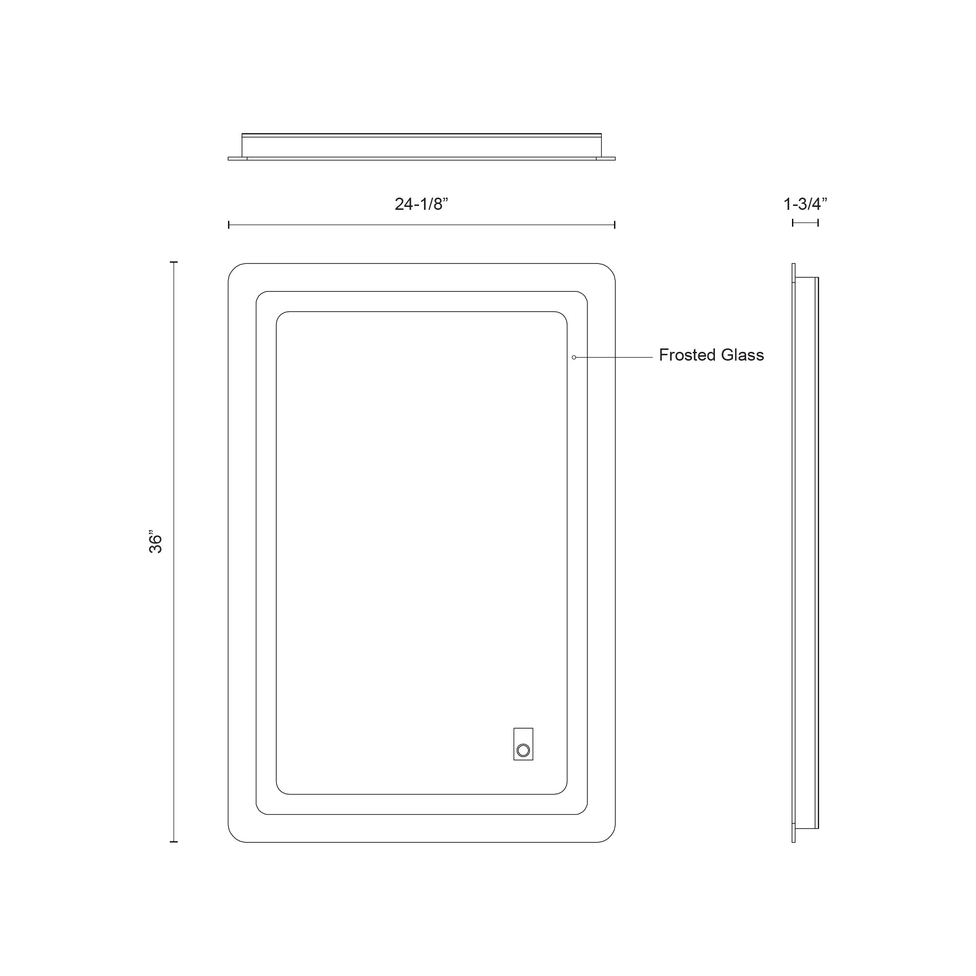 Seneca 24-in Sandblasted Merc Edge LED Vanity Mirror