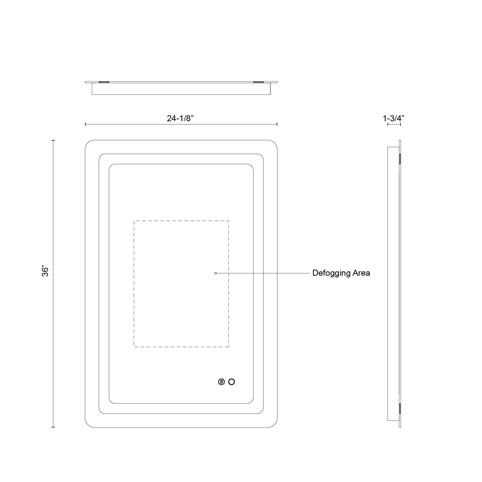Seneca 24-in Sandblasted Merc Edge LED Vanity Mirror