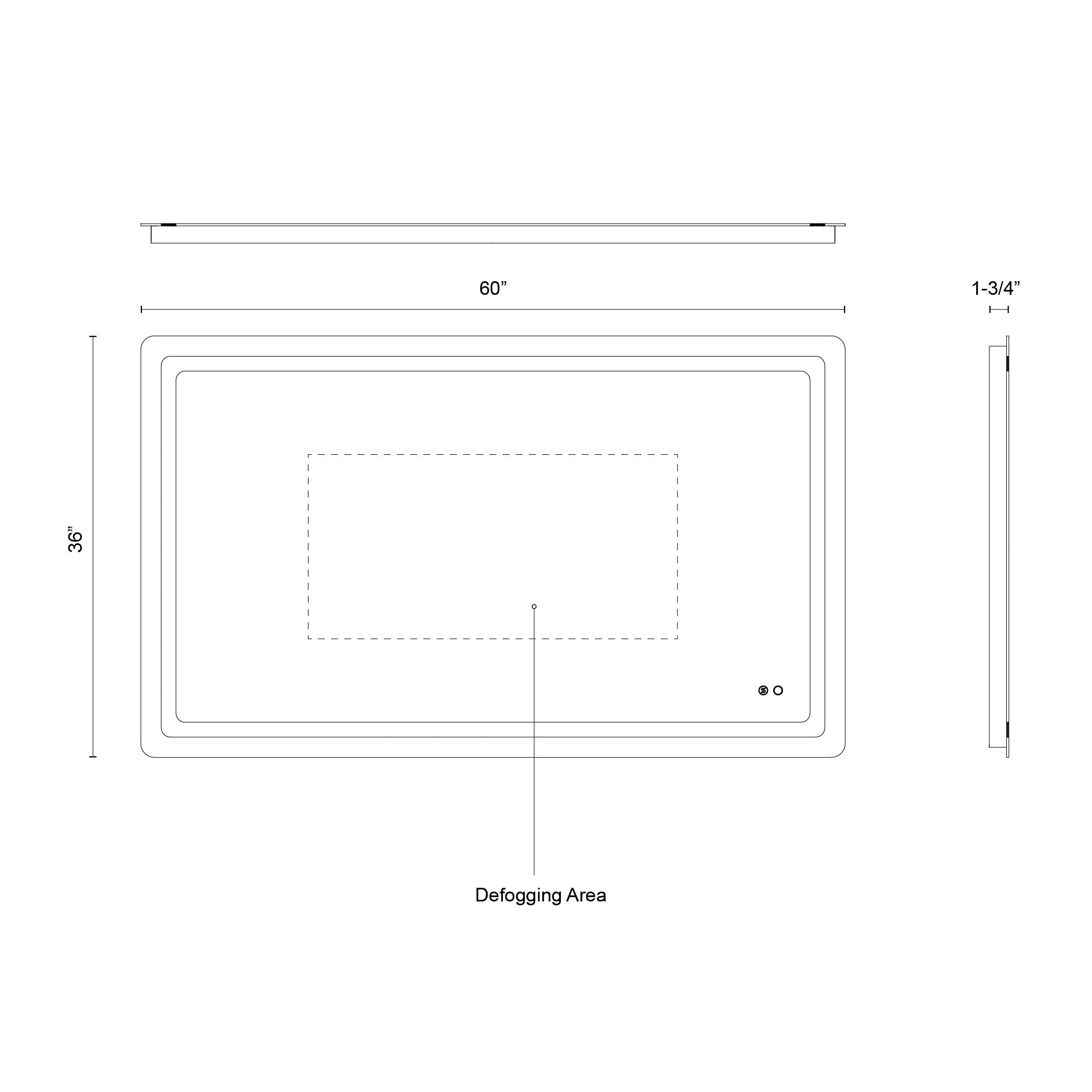 Seneca 60-in Sandblasted Merc Edge LED Vanity Mirror