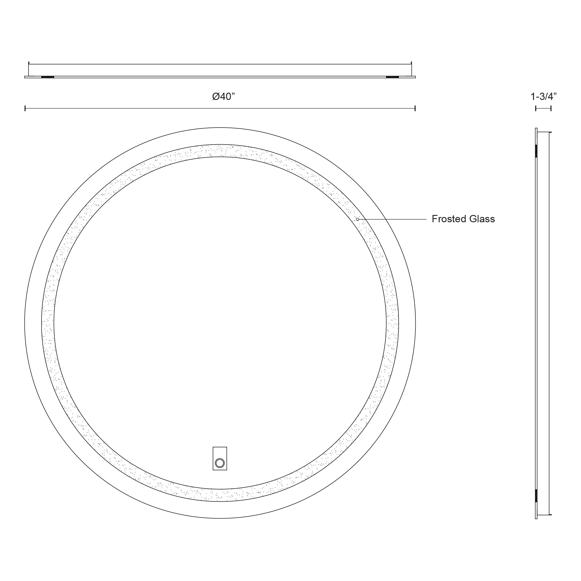 Hillmont 40-in Sandblasted Merc Edge LED Vanity Mirror