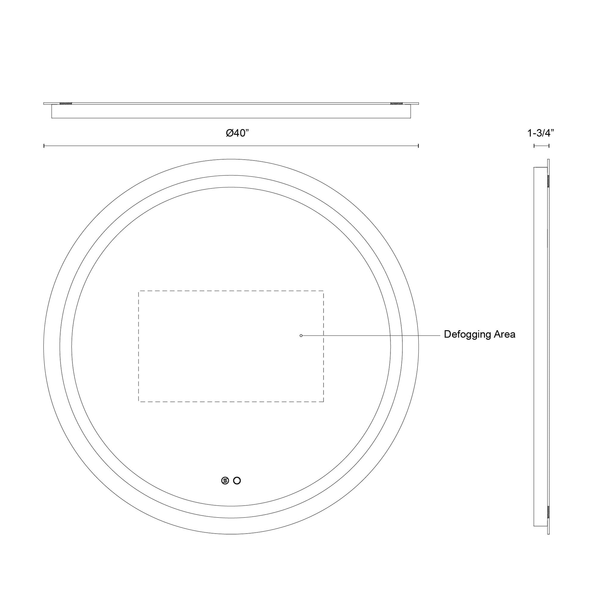 Kuzco VM41040-5CCT Vanity Mirror, LED, Sandblasted Merc Edge