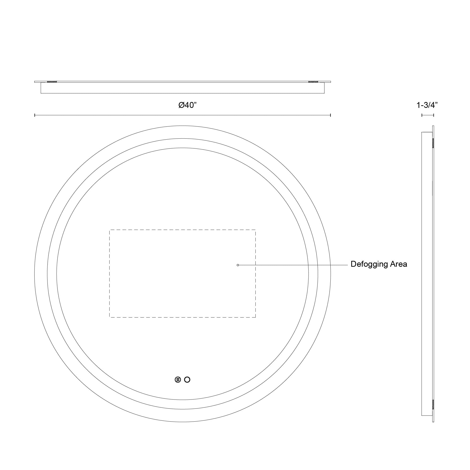 Kuzco VM41040-5CCT Vanity Mirror, LED, Sandblasted Merc Edge
