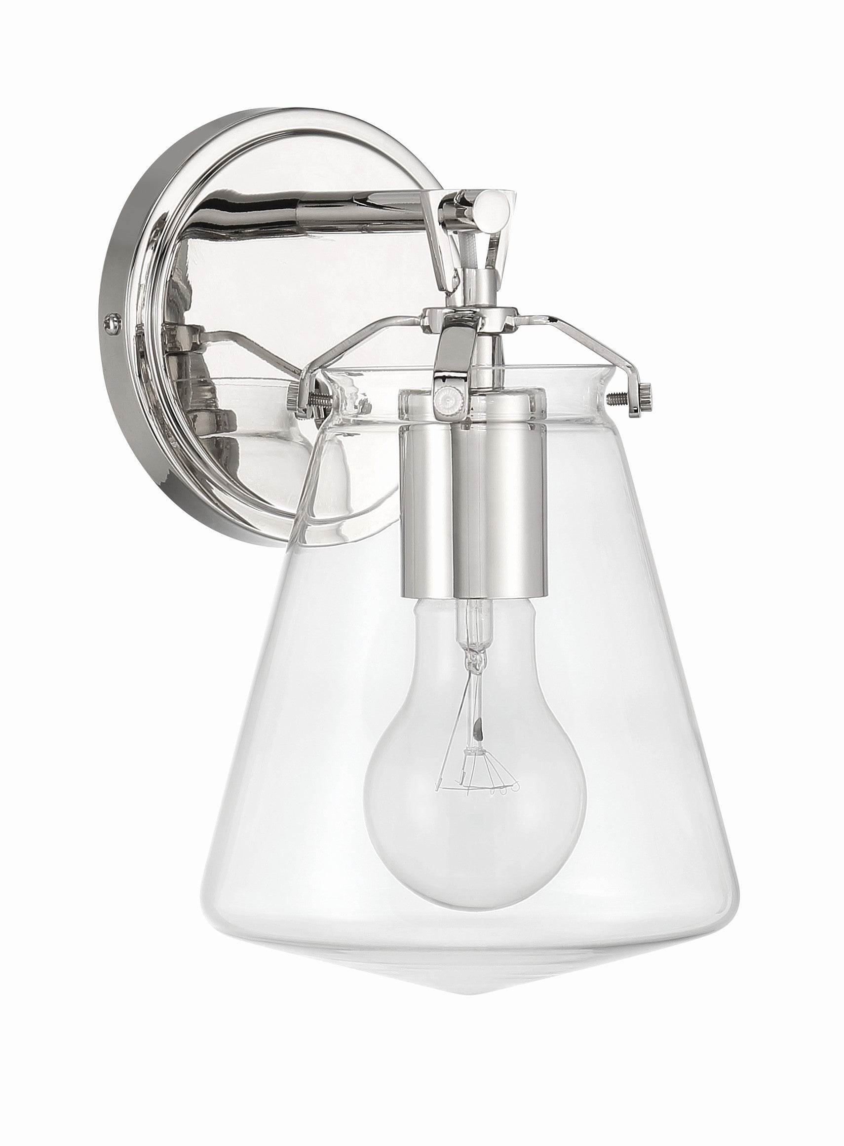 Crystorama Voss VSS-7001-PN – 5.75 Inch – 1 Light – Sconce – Polished Nickel – Damp Rated