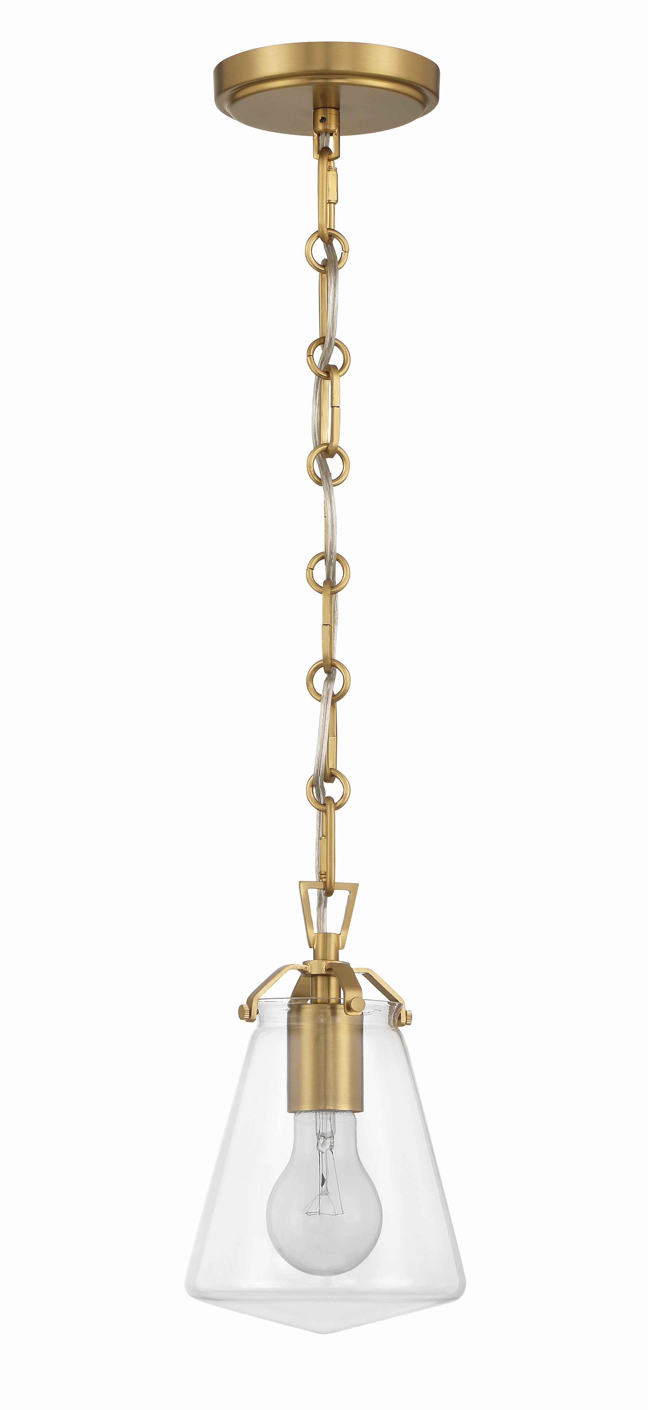 Crystorama Voss VSS-7002-LG – 5.75 Inch – 1 Light – Pendant Light – Luxe Gold – Damp Rated