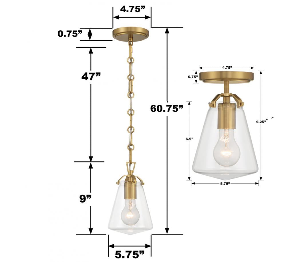 Crystorama VOSS VSS-7002-LG_CEILING Semi Flush Mt Modern - Luxe Gold