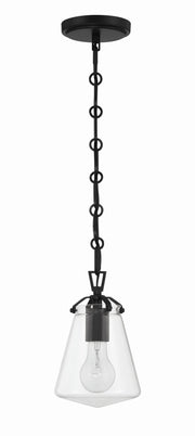 Crystorama Voss VSS-7002-MK – 5.75 Inch – 1 Light – Pendant Light – Matte Black – Damp Rated