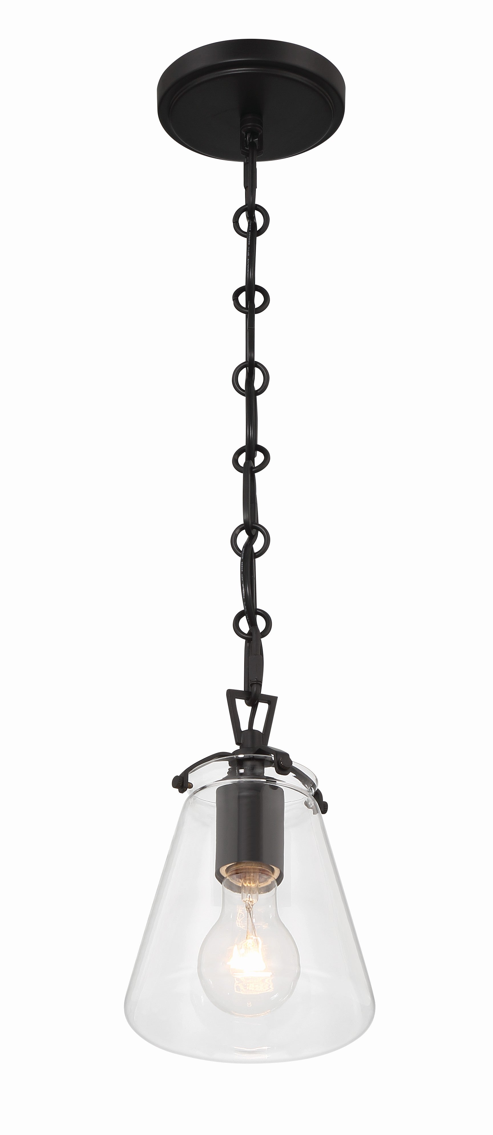 Crystorama Voss VSS-7002-MK – 5.75 Inch – 1 Light – Pendant Light – Matte Black – Damp Rated