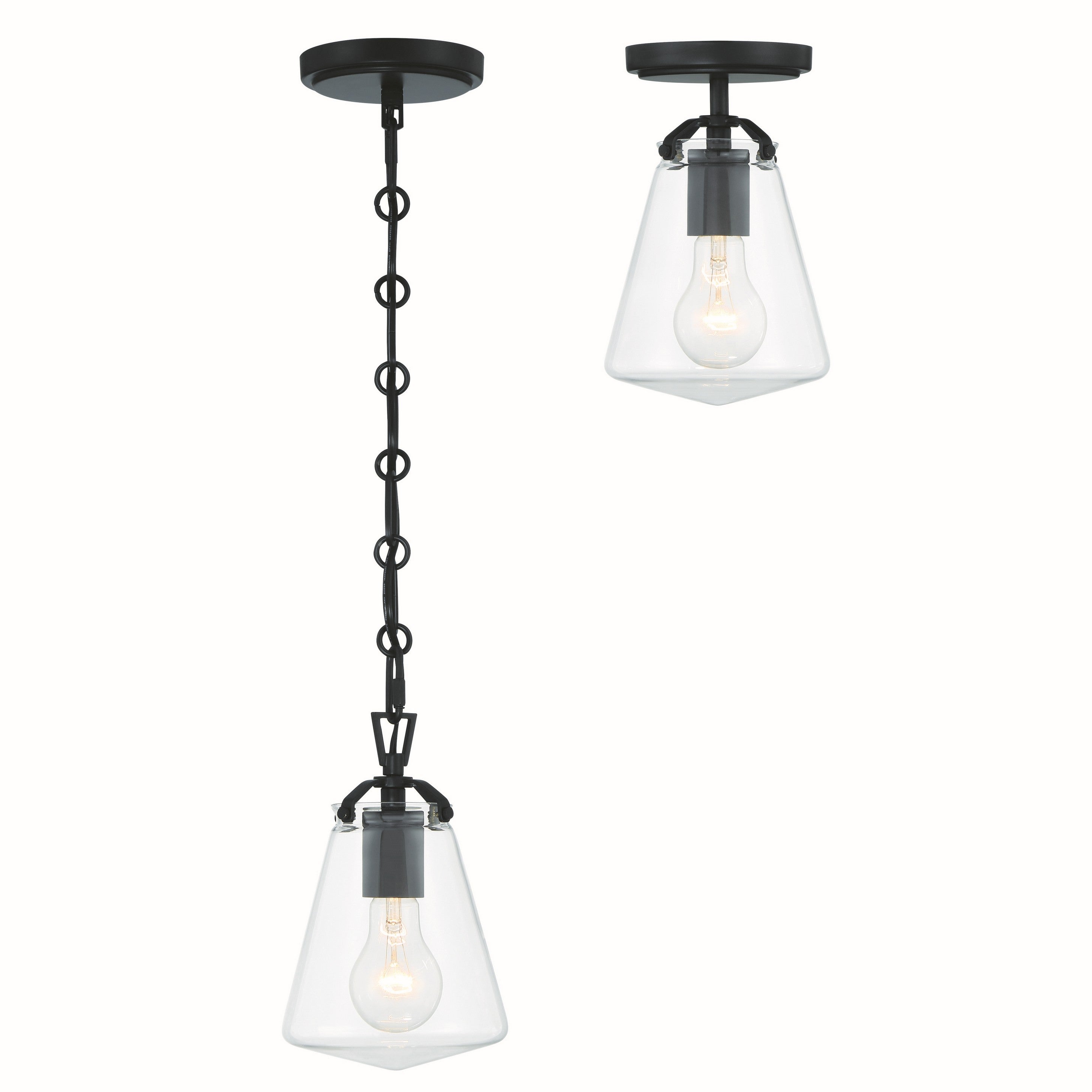Crystorama Voss VSS-7002-MK – 5.75 Inch – 1 Light – Pendant Light – Matte Black – Damp Rated