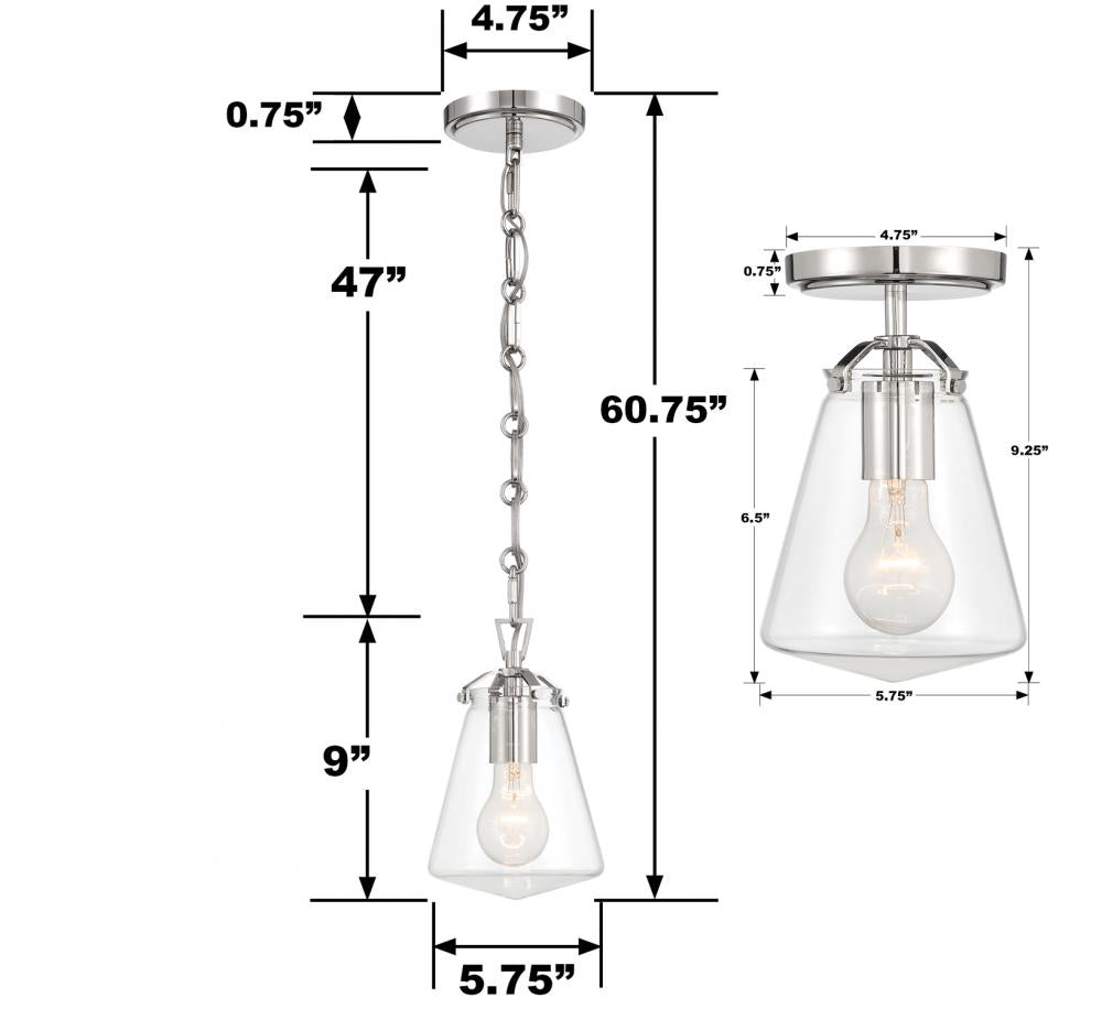 Crystorama VOSS VSS-7002-PN_CEILING Semi Flush Mt Modern - Polished Nickel