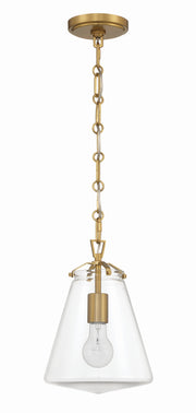 Crystorama Voss VSS-7003-LG – 8.25 Inch – 1 Light – Pendant Light – Luxe Gold – Damp Rated