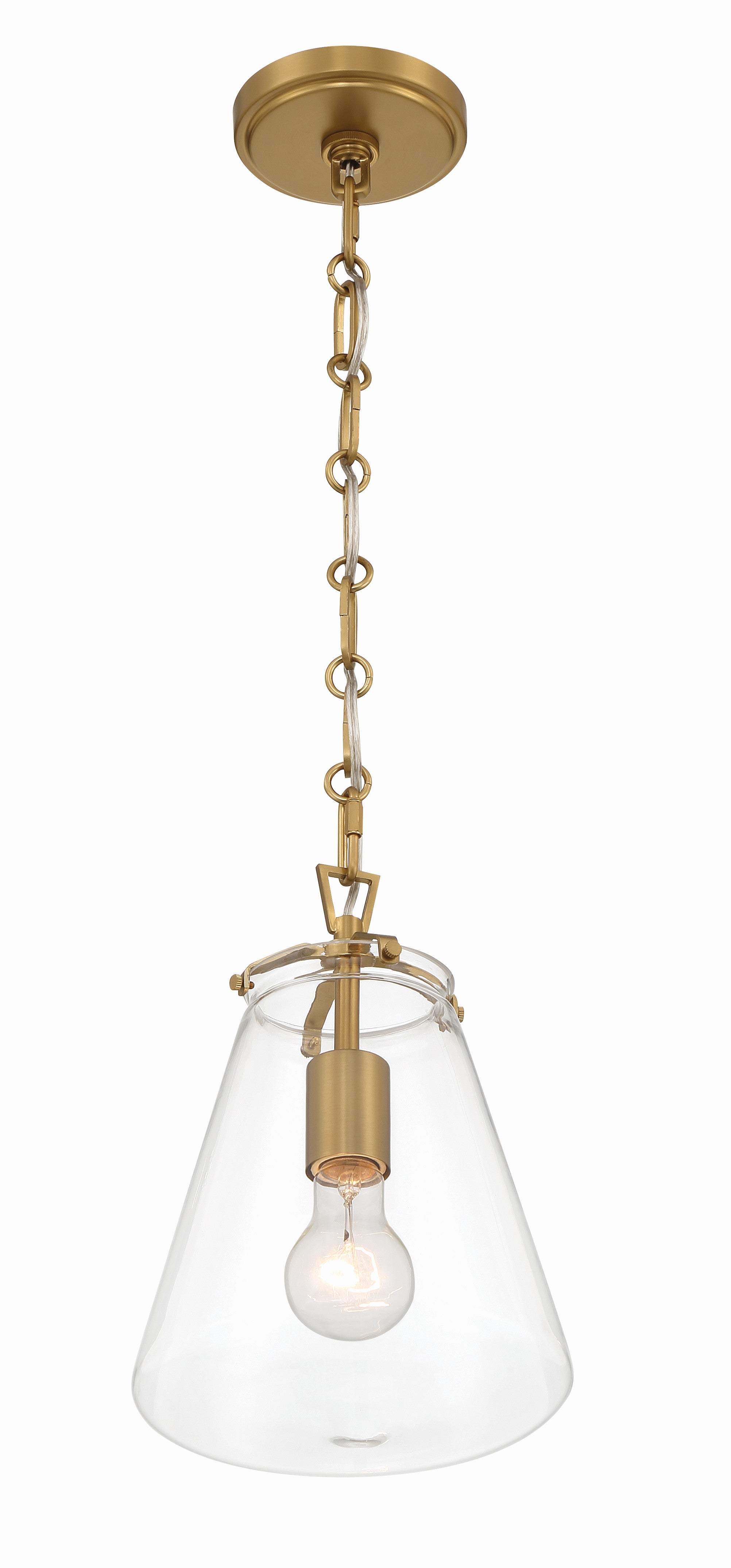 Crystorama Voss VSS-7003-LG – 8.25 Inch – 1 Light – Pendant Light – Luxe Gold – Damp Rated