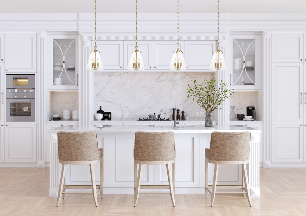 Crystorama VSS-7004-LG Voss 3 Light Luxe Gold Pendant, UL Damp Rated, Luxe Gold